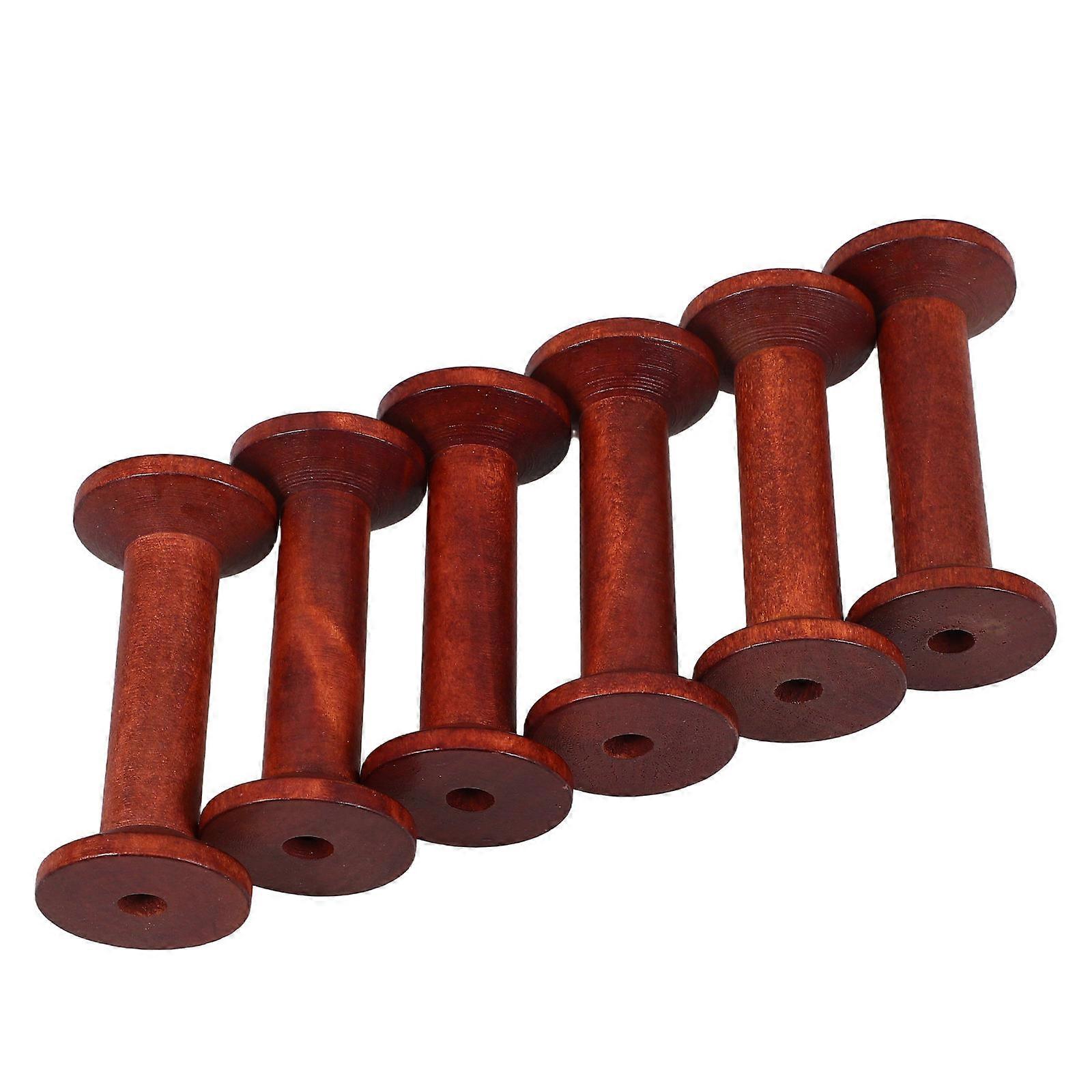 Vintage Wooden Thread Holder for Sewing with 6Pcs Household Thread Holders
