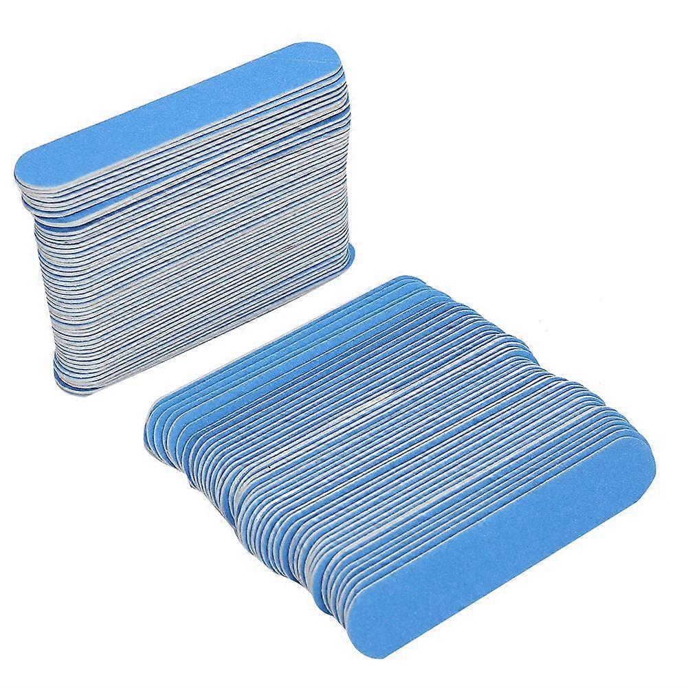 100pcs Nail File Double Sided Nail Buffer Sanding Buffing Polishing Strip Manicure ToolBlue