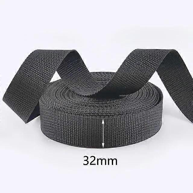 5/10M Meetee Black Polyester Webbing Tape At The Meter 20-100mm Backpack Ribbon Strap Pet Leash Safety Belt Bias Sewing Trimming
