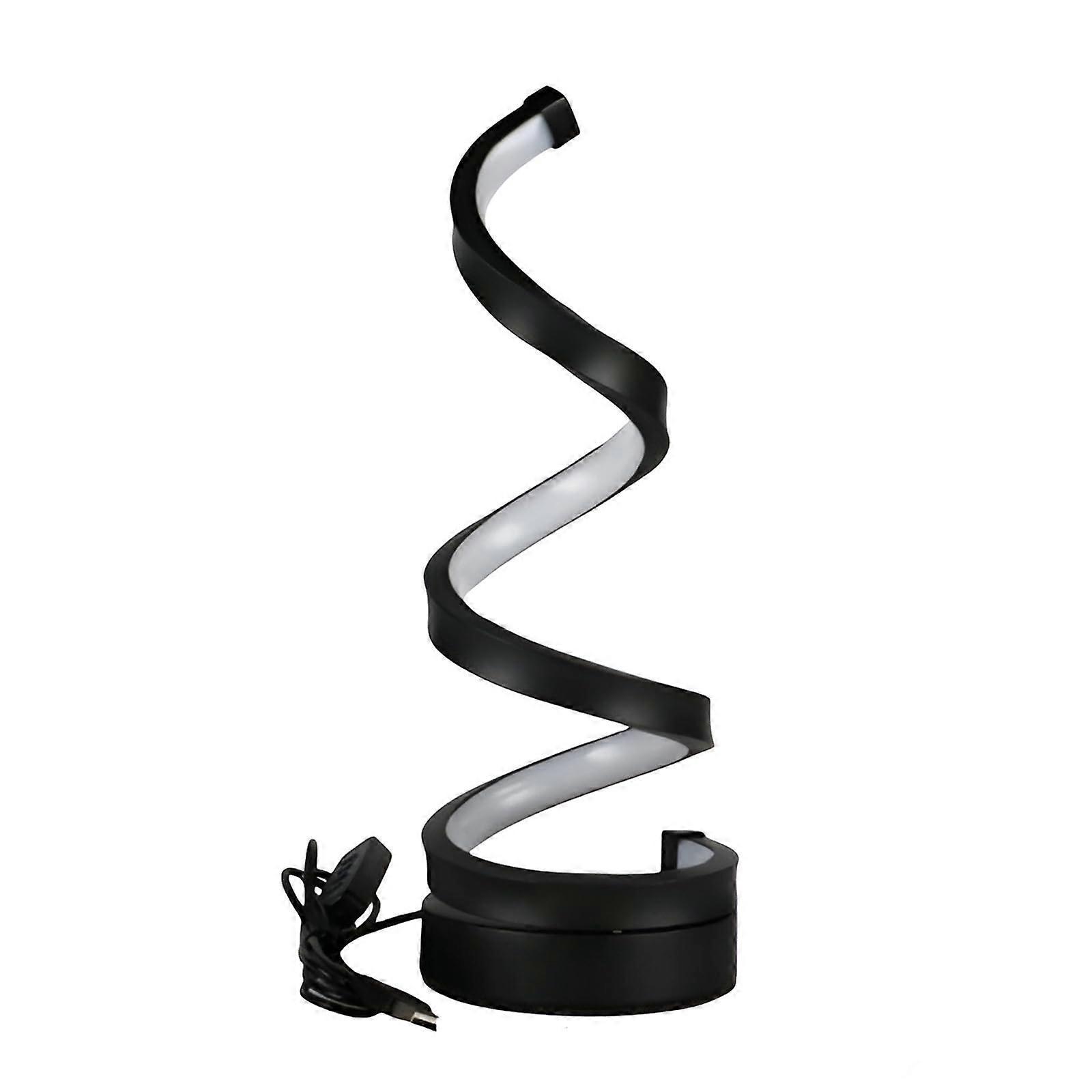 Spiral LED Table Lamp Dimmable ThreeColor Temperature Bedside Lamp Black Finish Style 1 For Bedroom Living Room Office