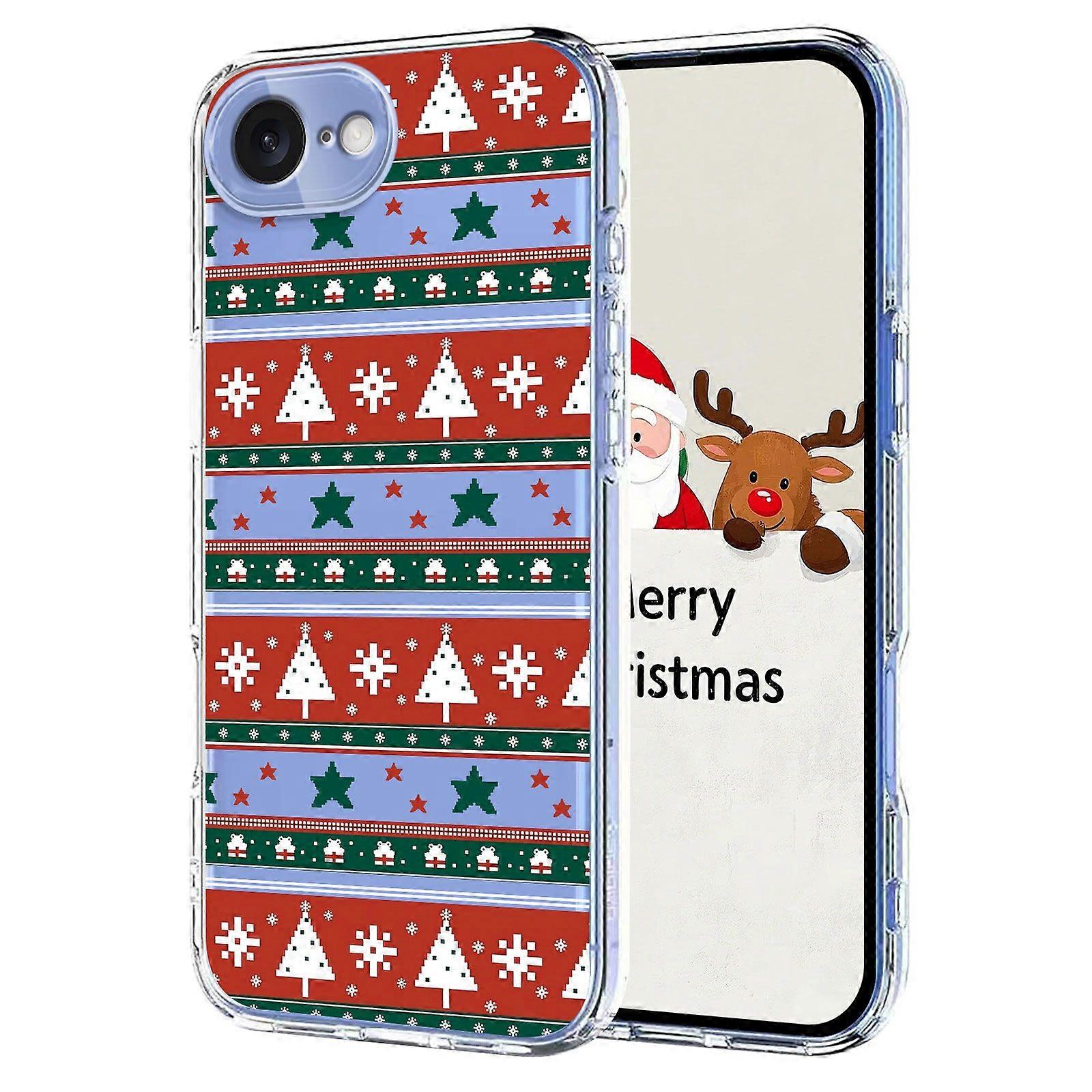For iPhone 16e Case Christmas Themed Pattern Printing TPU Phone Back Cover