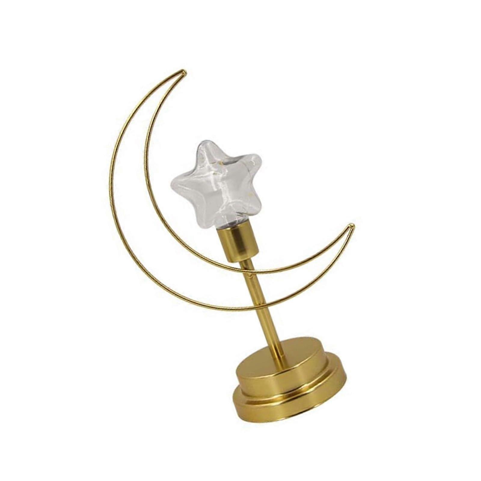 Table Lamp Moon Shape Desk Lamp Ramadan Warm LED Crescent Light Eid Mubarak Decorations Desktop Bedside Crescent Light