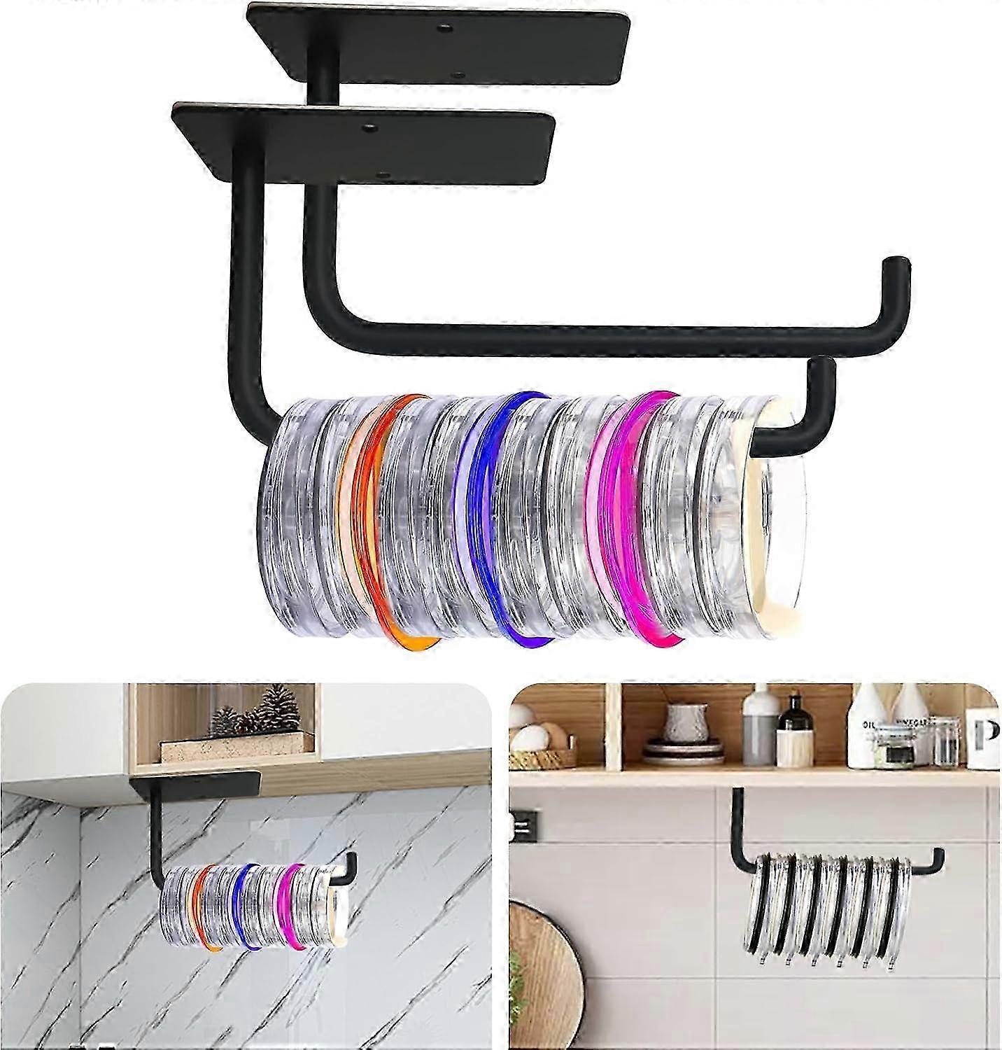 Tumbler Lid Organizer, Horizontal Self-Adhesive Under-Cabinet Mount, Space-Saving Design