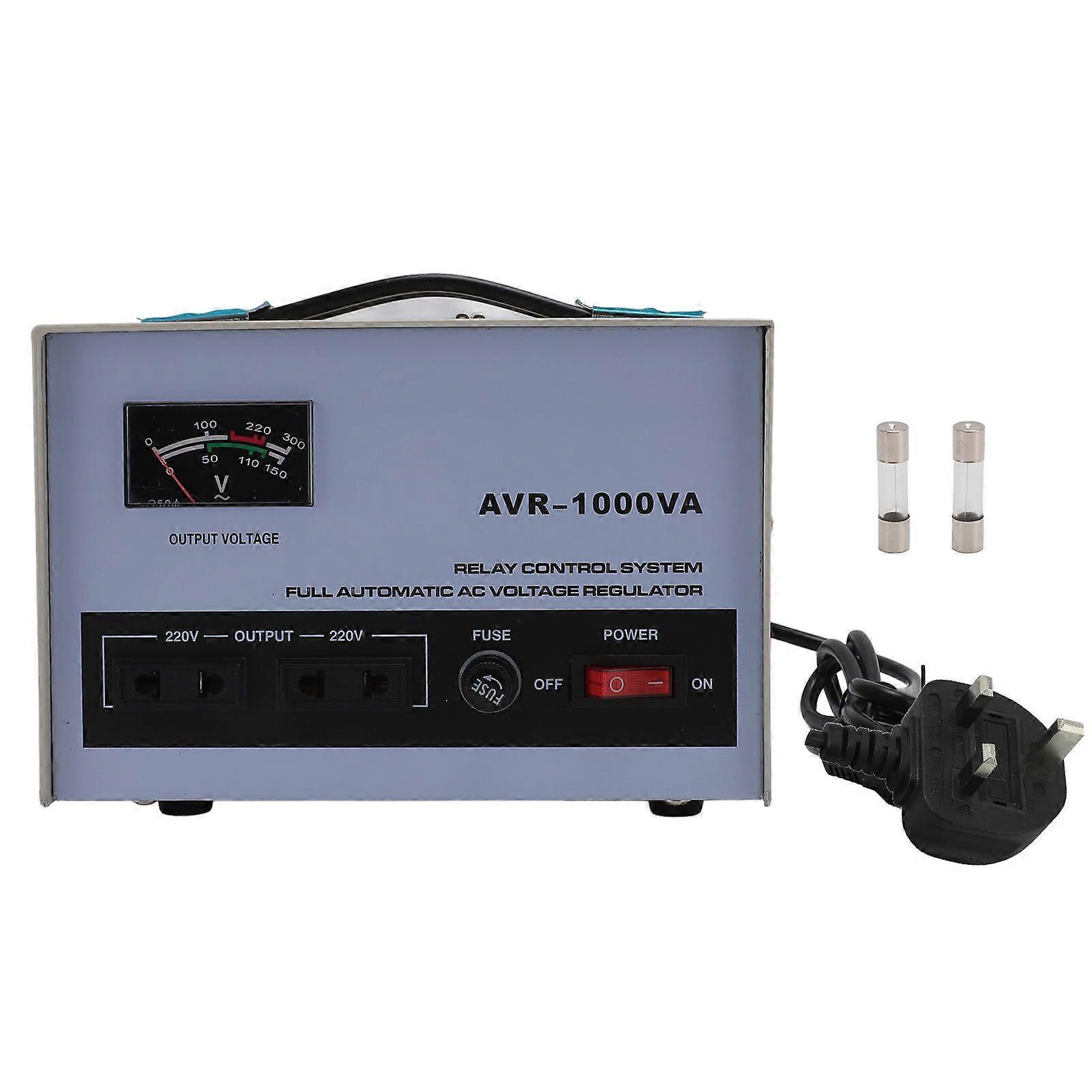 AC Voltage Regulator 1000W 1 Input  Output 3 Universal Sockets Automatic Voltage Stabilizer with 2 Fuse