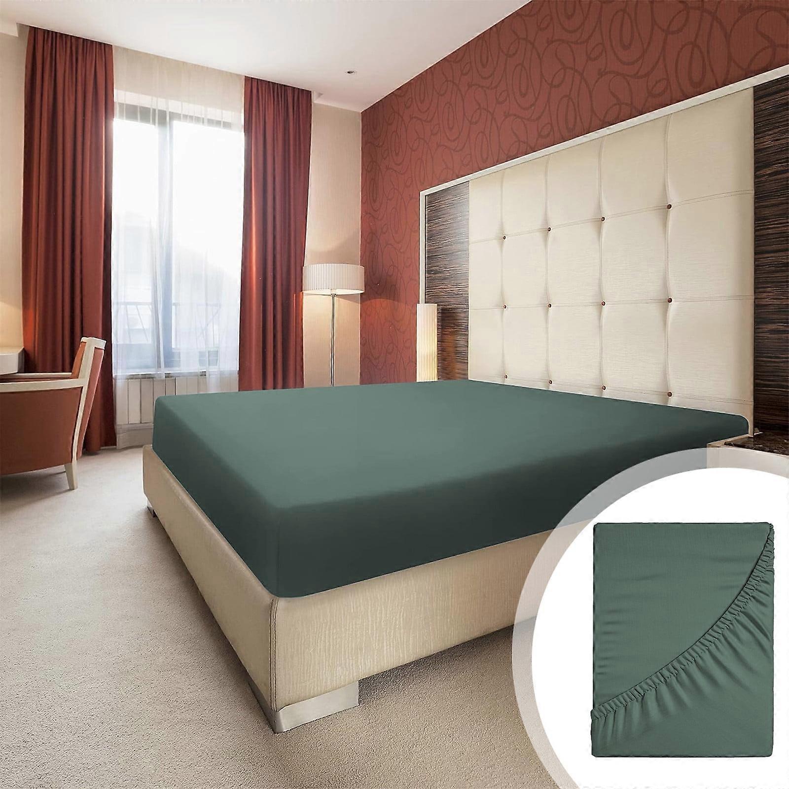 Yyuenw Double Bed Fitted Sheet - Non-Slip, Soft Fiber Mattress Protector for Queen Size, All-Inclusive Set