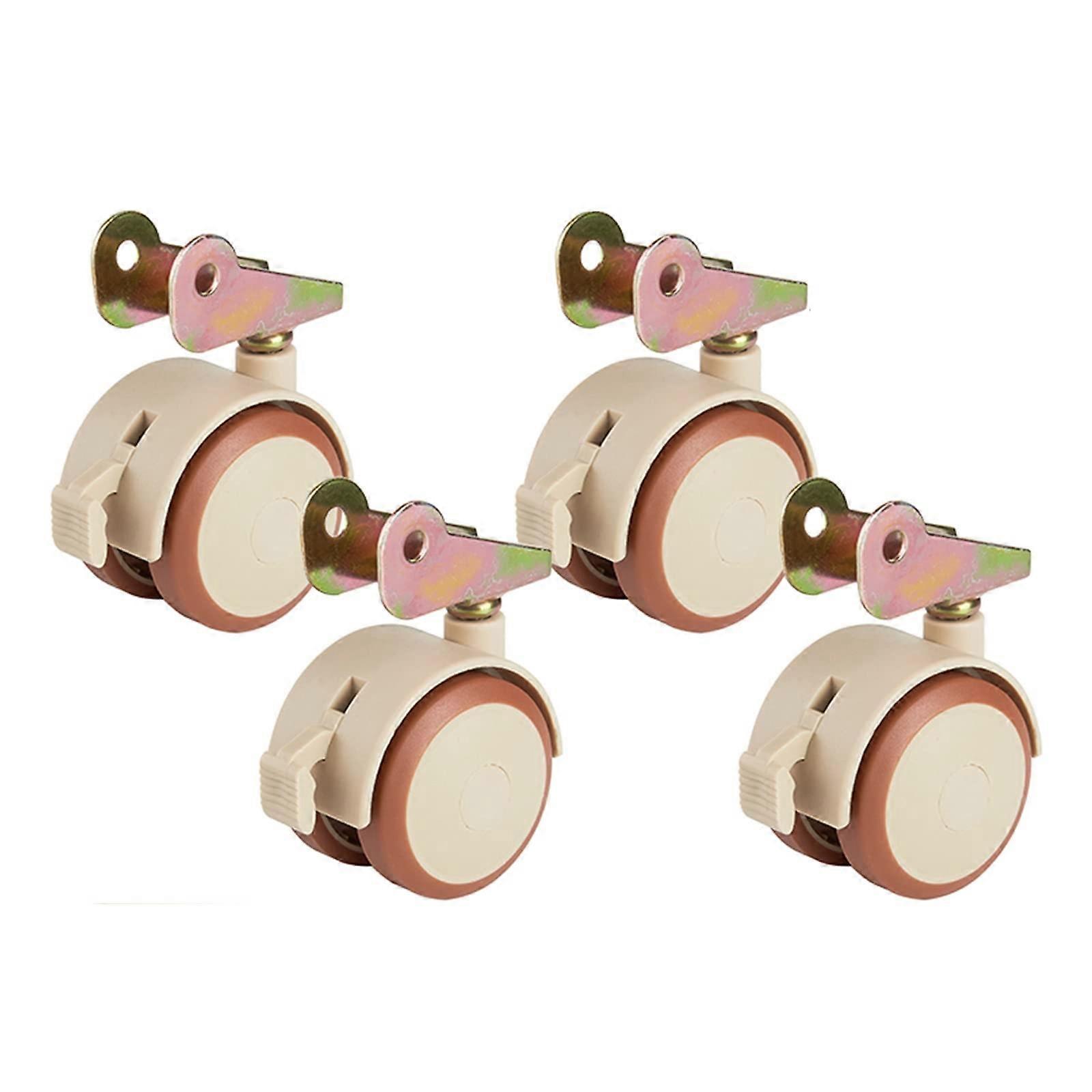 Threaded Shaft Swivel Castors Set Of 4, 2 Inch Locking Swivel Casters, Silent No Floor Marks For Furniture, 22mm