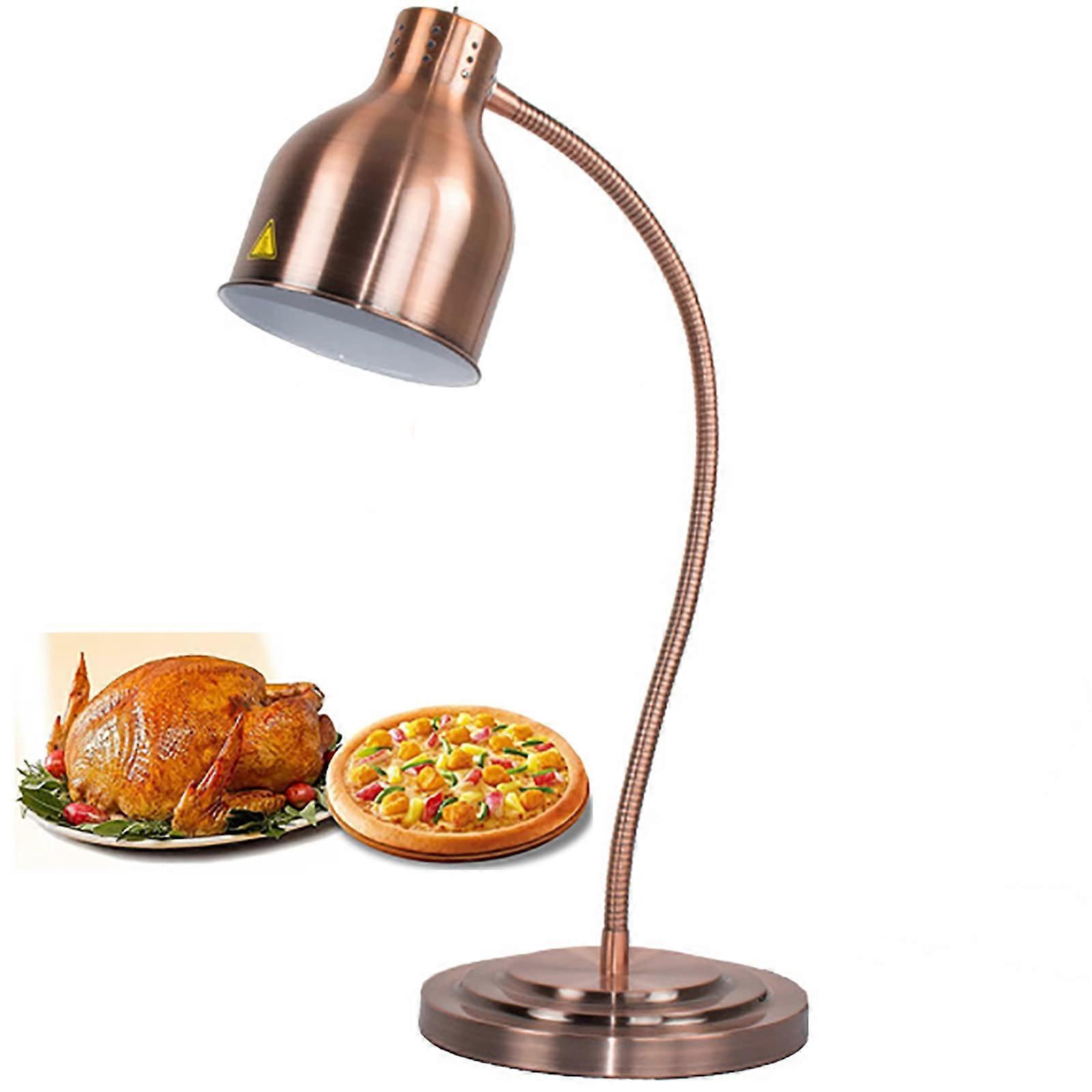 Commercial Food Heat Lamp with 360° Adjustable Single-Head Hose and Fixture Base for Buffet and Catering Services