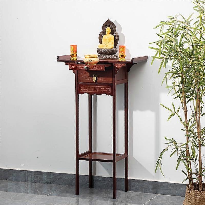 Altar Table Drawer and Shelf, Buddhist Shrine Altar Table for Incense and Prayer, Living Room or Study, 50x33x100 cm