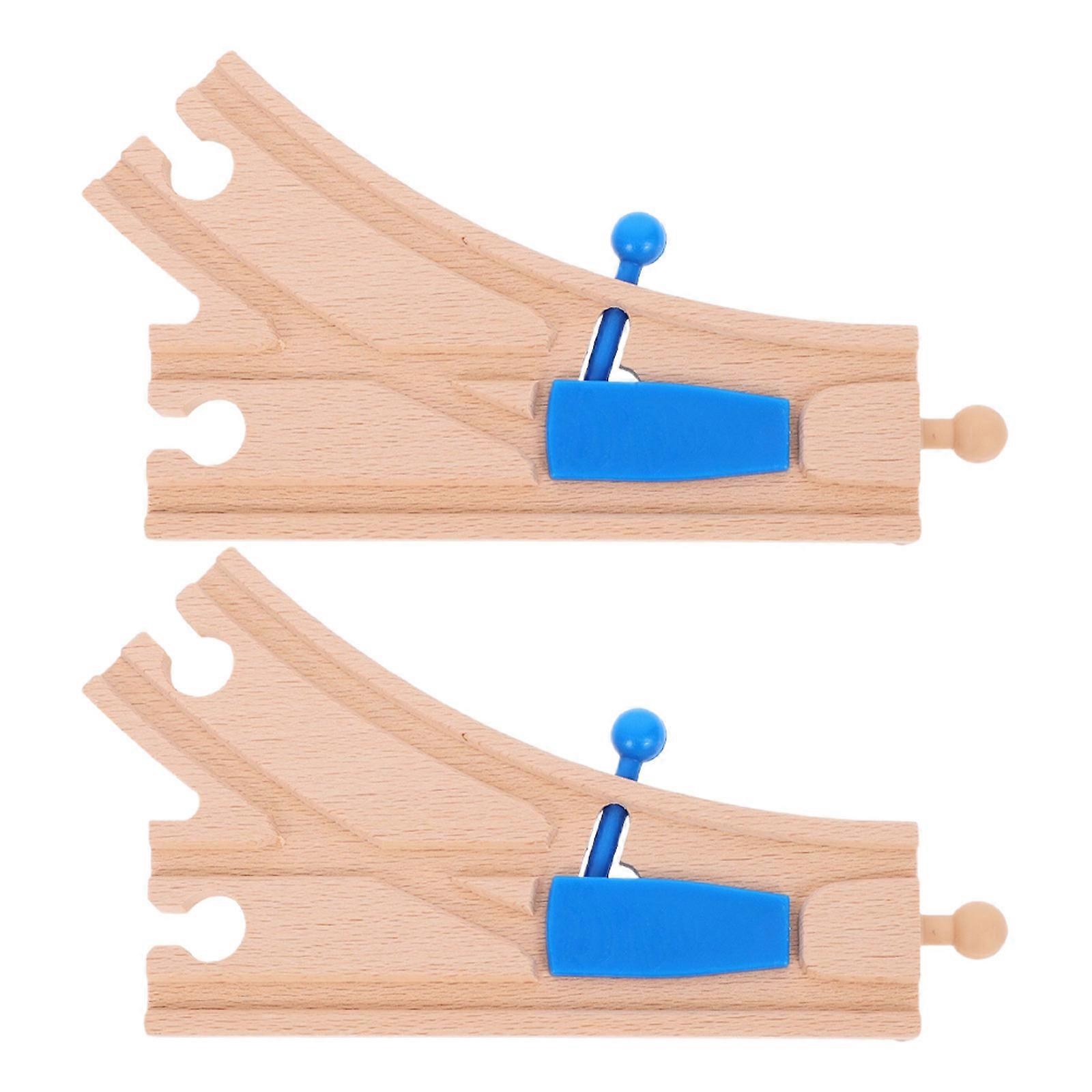 Track Wooden Train Track Intersections for Toy 2Pcs Components