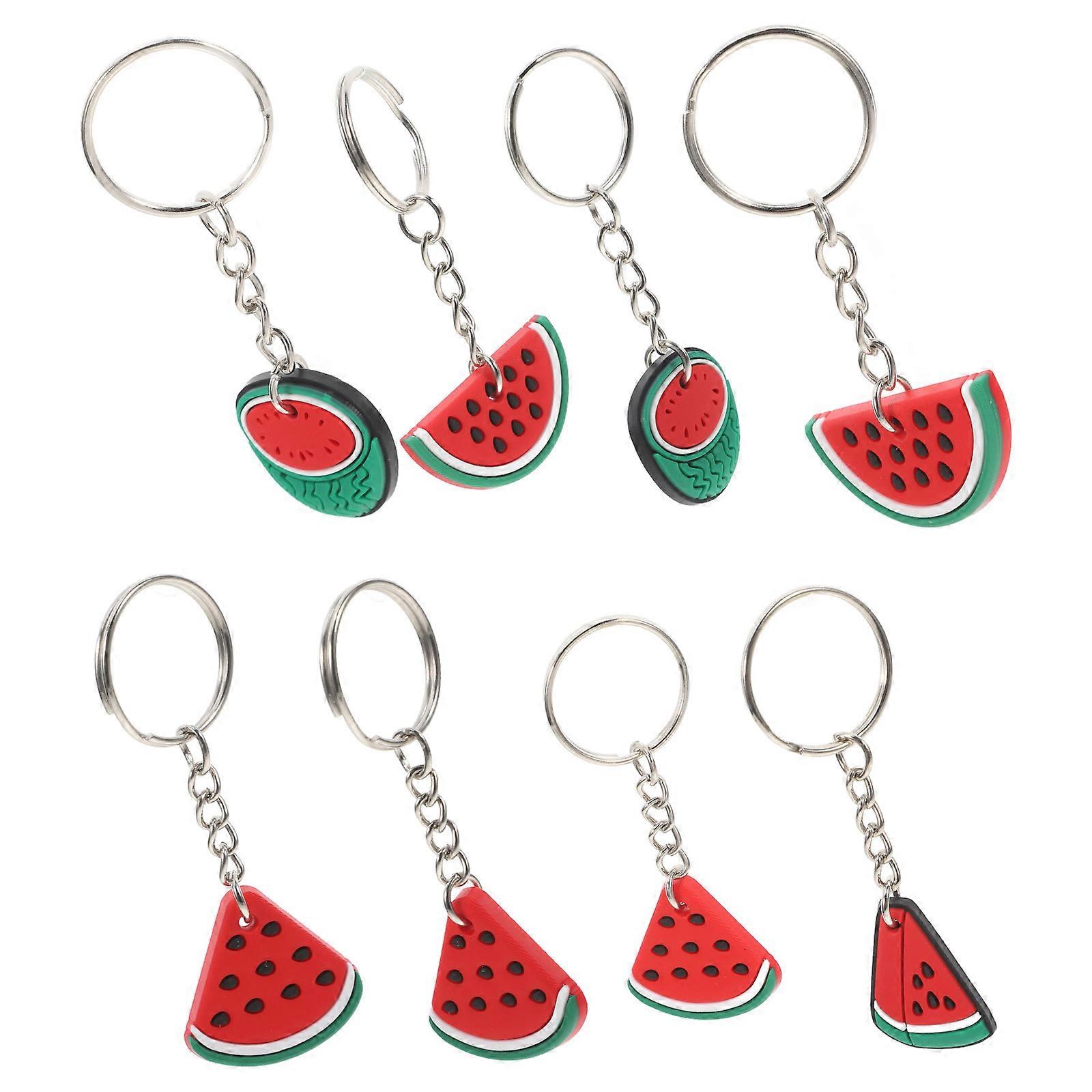 PVC Watermelon Keychains for Decoration 16Pcs Fruit Charm Key Ring Set