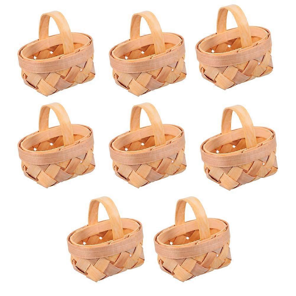 Handmade Bamboo Basket Mini Candy Basket for Wedding Decor 8Pcs