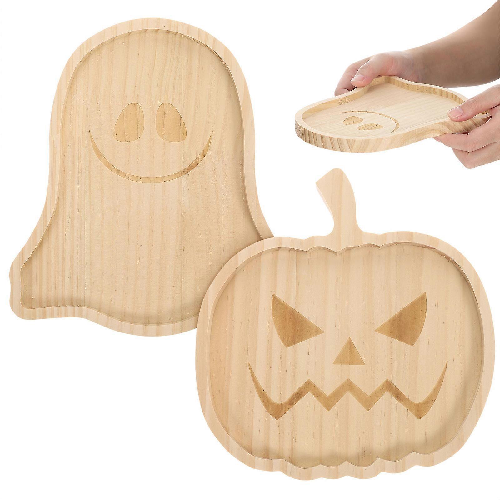 Decorative Halloween Food Tray Set 4Pcs Featuring Pumpkin And Ghost Shapes Ideal For Various Occasions Such As Halloween Parties