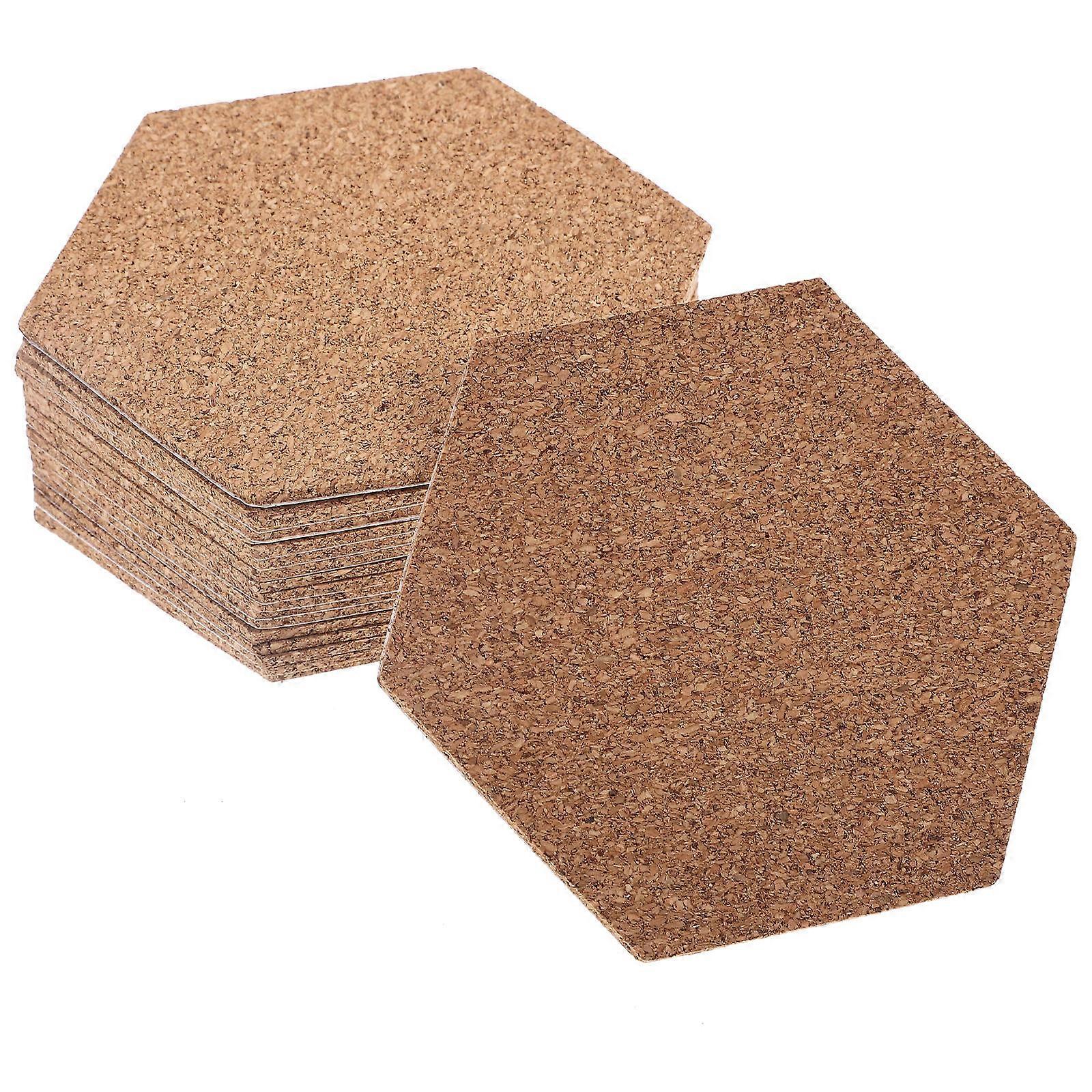 Cork Photo Board 50Pcs Hexagonal Style Ideal For Classroom Learning Tool 3.9×3.9×0.4in Household Supplies