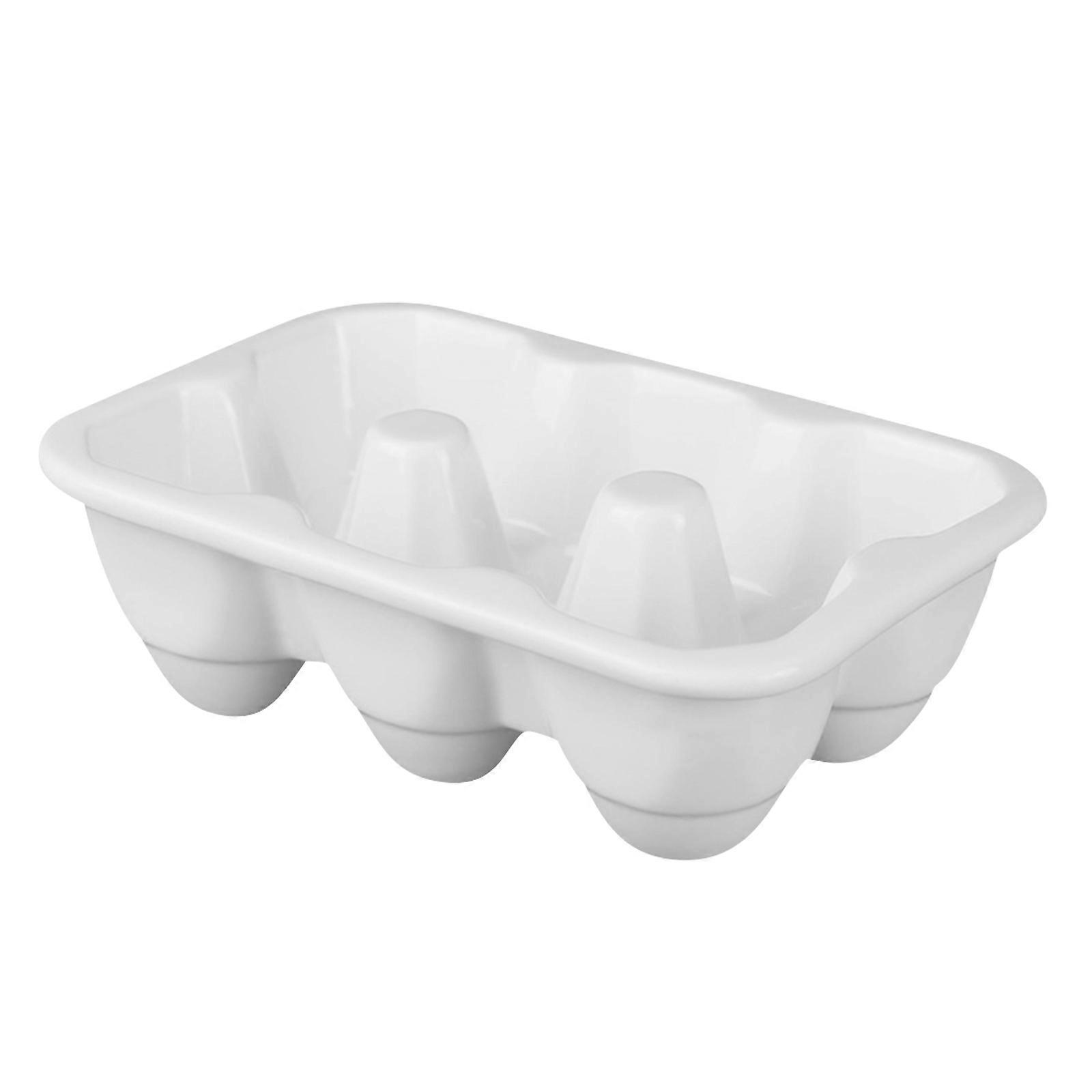 Home Egg Tray Ceramic Holder for Kitchen Fridge 2Pcs 6 Grid Storage