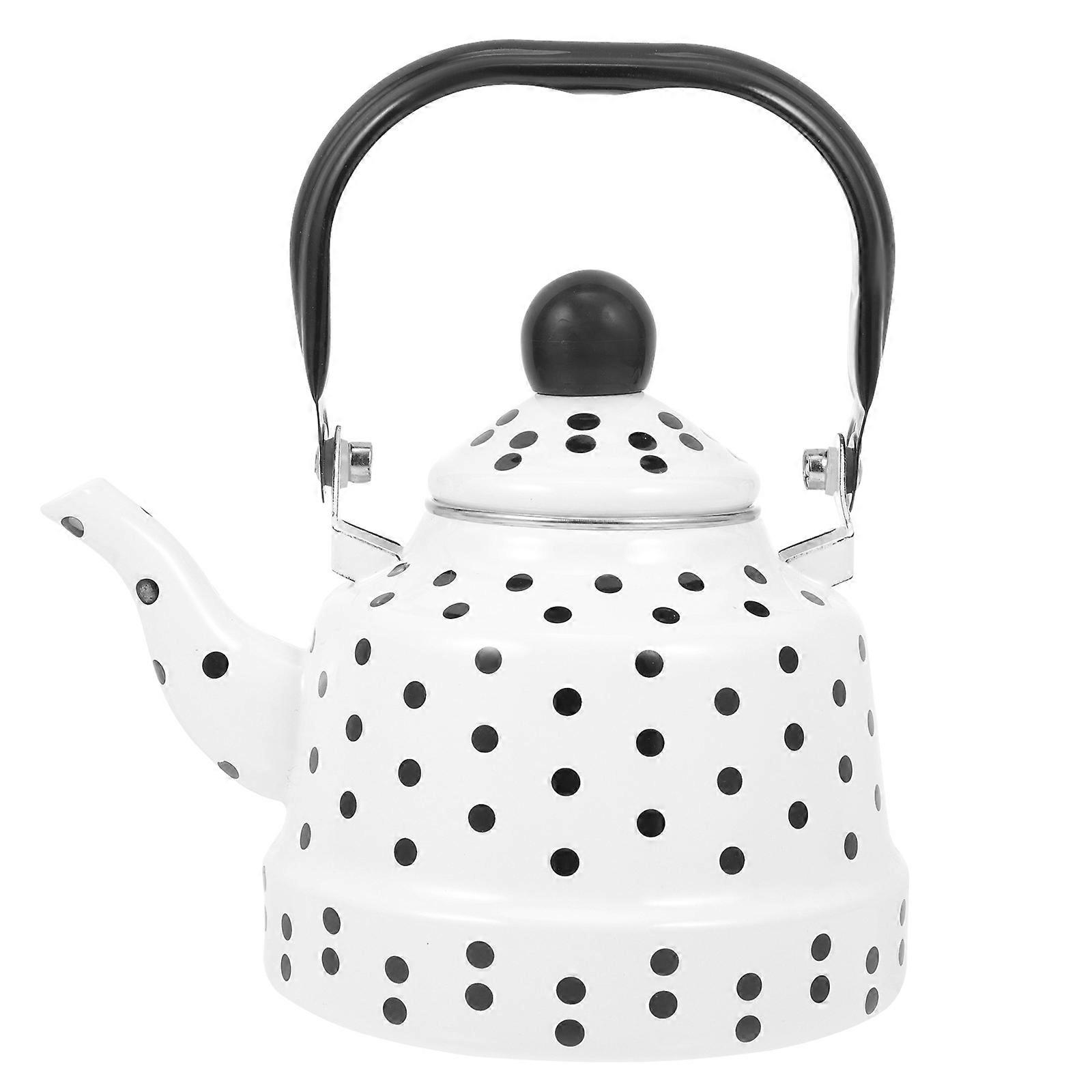 Kitchen Teakettle for Heating with 3Pcs White Enamel Water Kettles