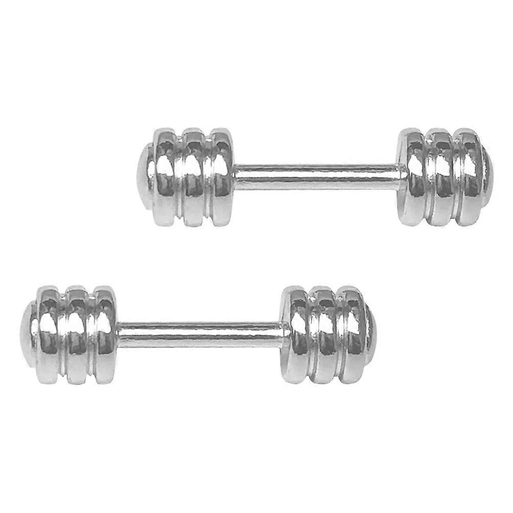 Mini Dumbbell Model for Decor 4Pcs Silver Miniature Exercise Toy