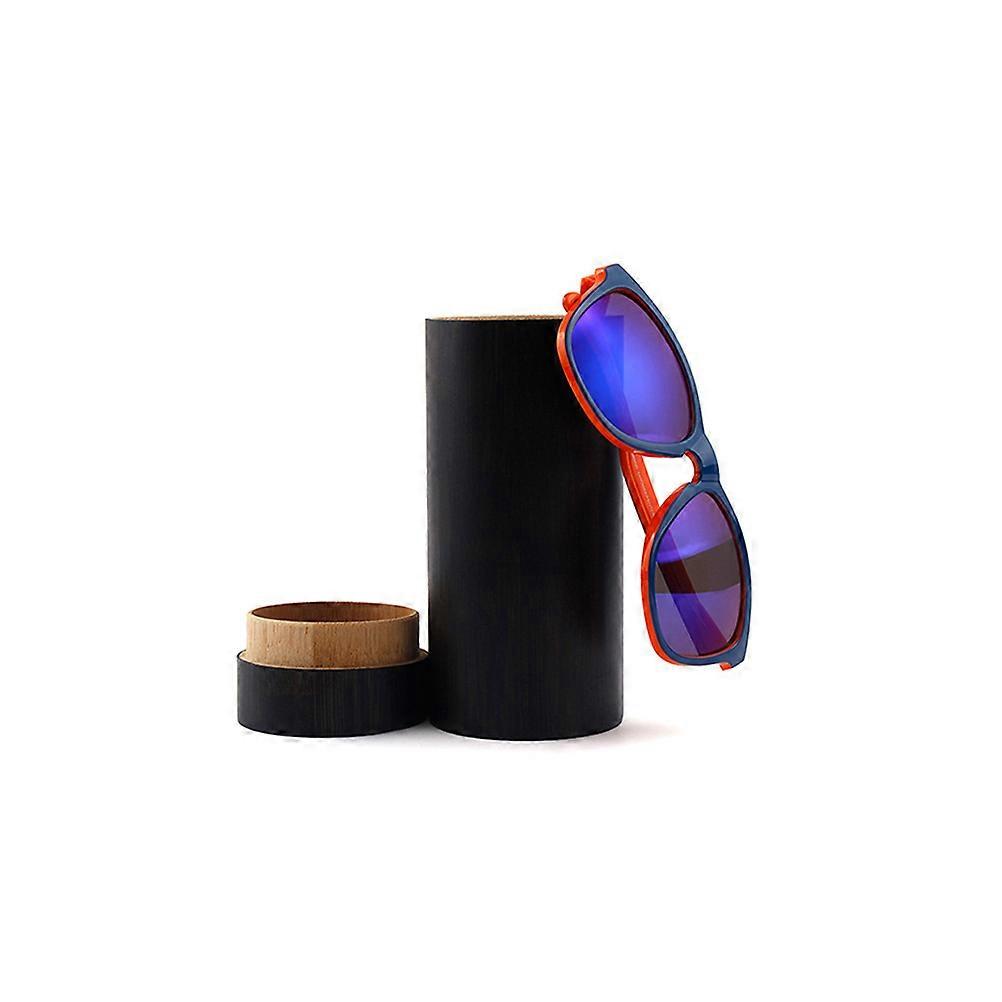 Cylinder Bamboo Eyewear Case Glasses Protector for 2Pcs Sunglasses Use