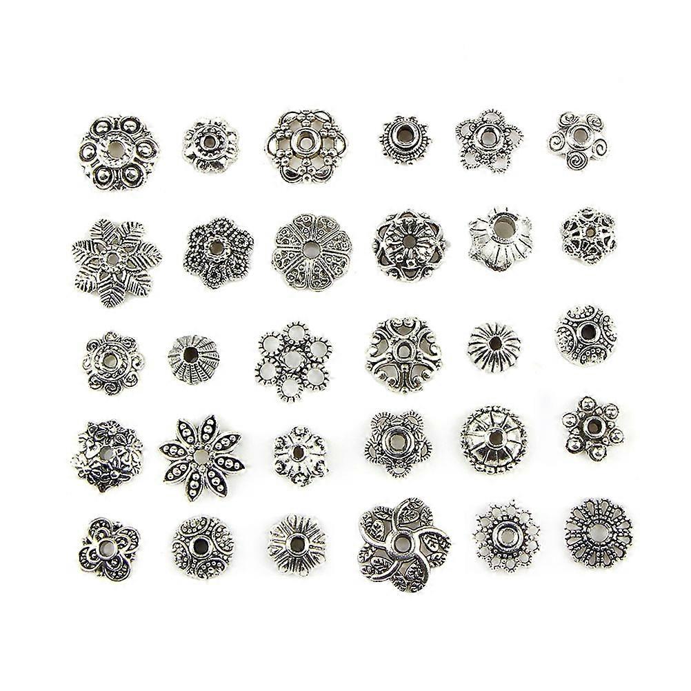 Flower Shape DIY Charms 300 Pcs Silver Flat Pattern Jewelry Accessories Suitable for Bracelet Making and Craft Projects Fine Workmanship