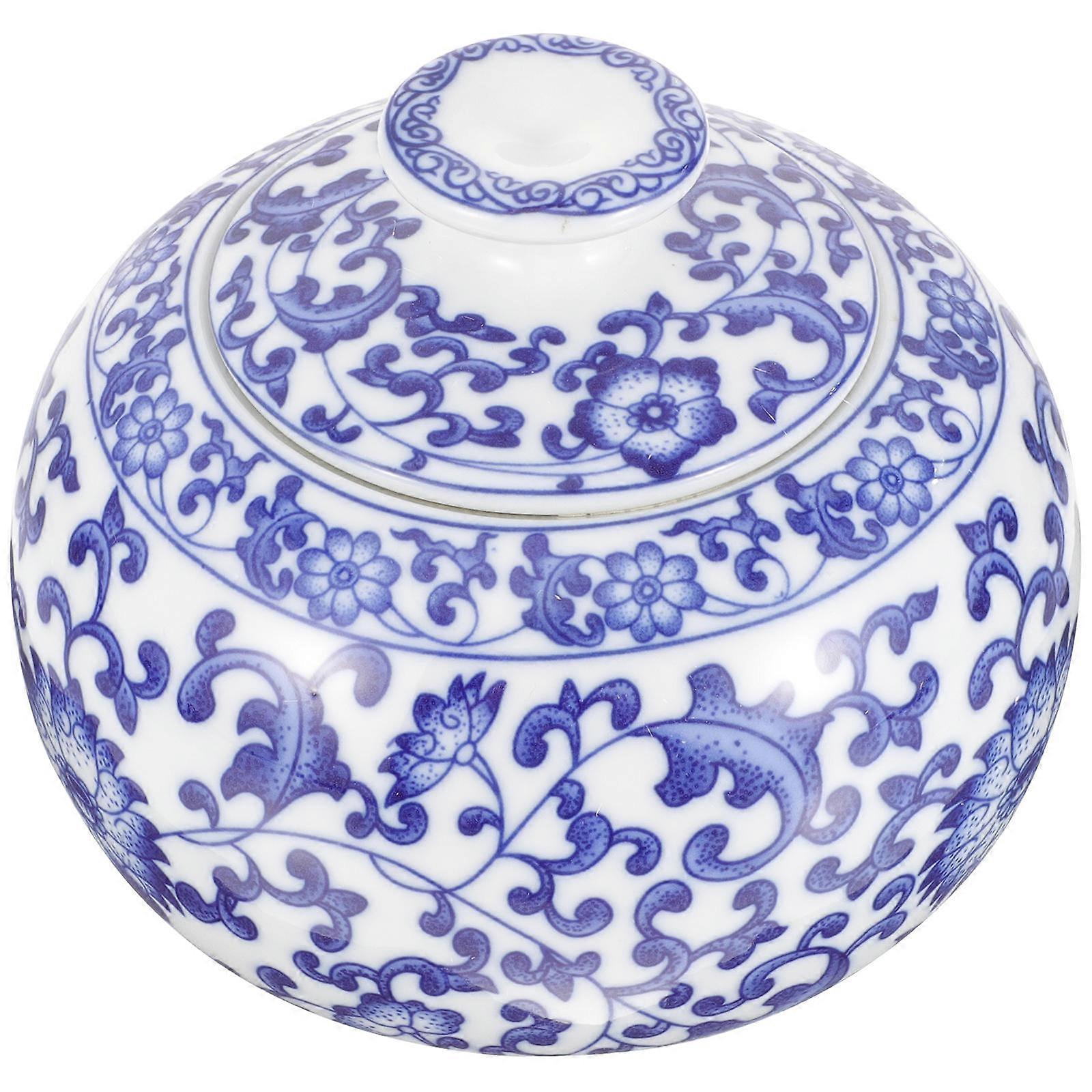 Retro Ceramic Tea Jar Container for Storage Use with 3Pcs Small Holders