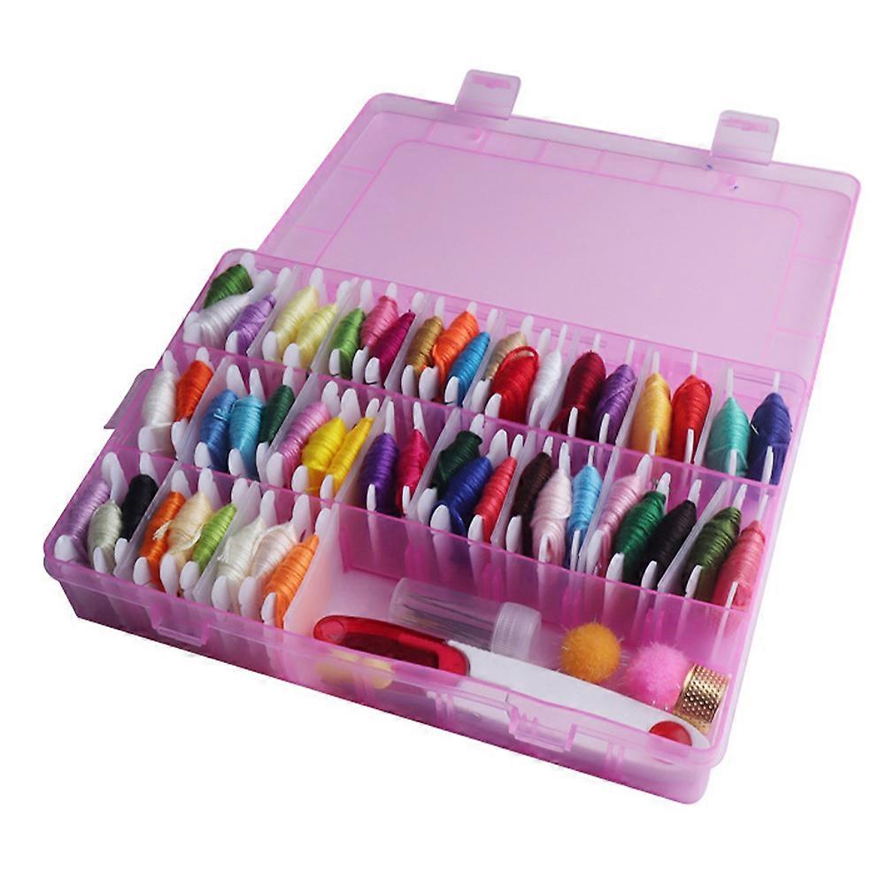 Thread Kit Cross Stitch Embroidery Tools for Sewing Needles 1 Box 50 Colors