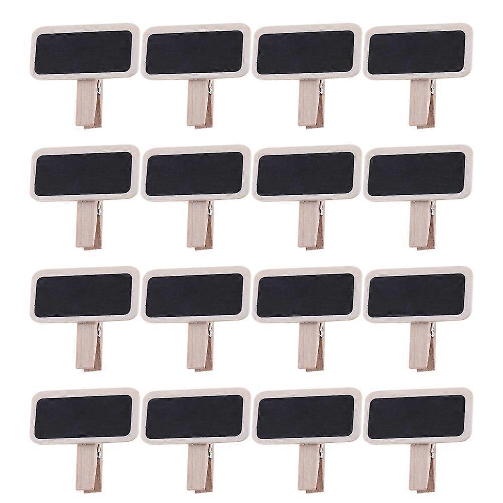 Wooden Small Blackboard Clips for Decoration 100Pcs Rectangular Message Board