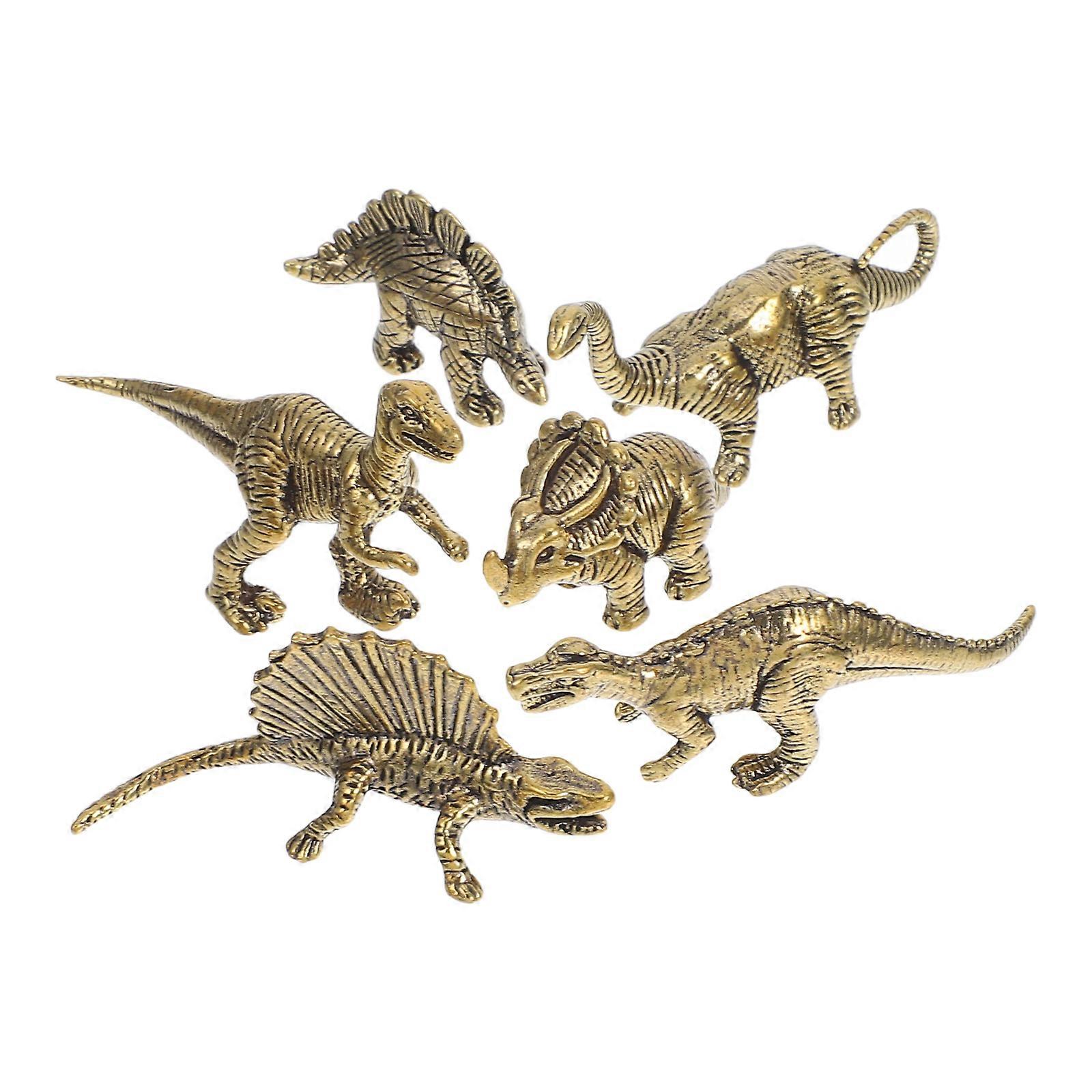 Miniature Brass Dinosaur Statue 18 Pcs Retro Style Home Decor Ideal For Birthday Presents And Collectors