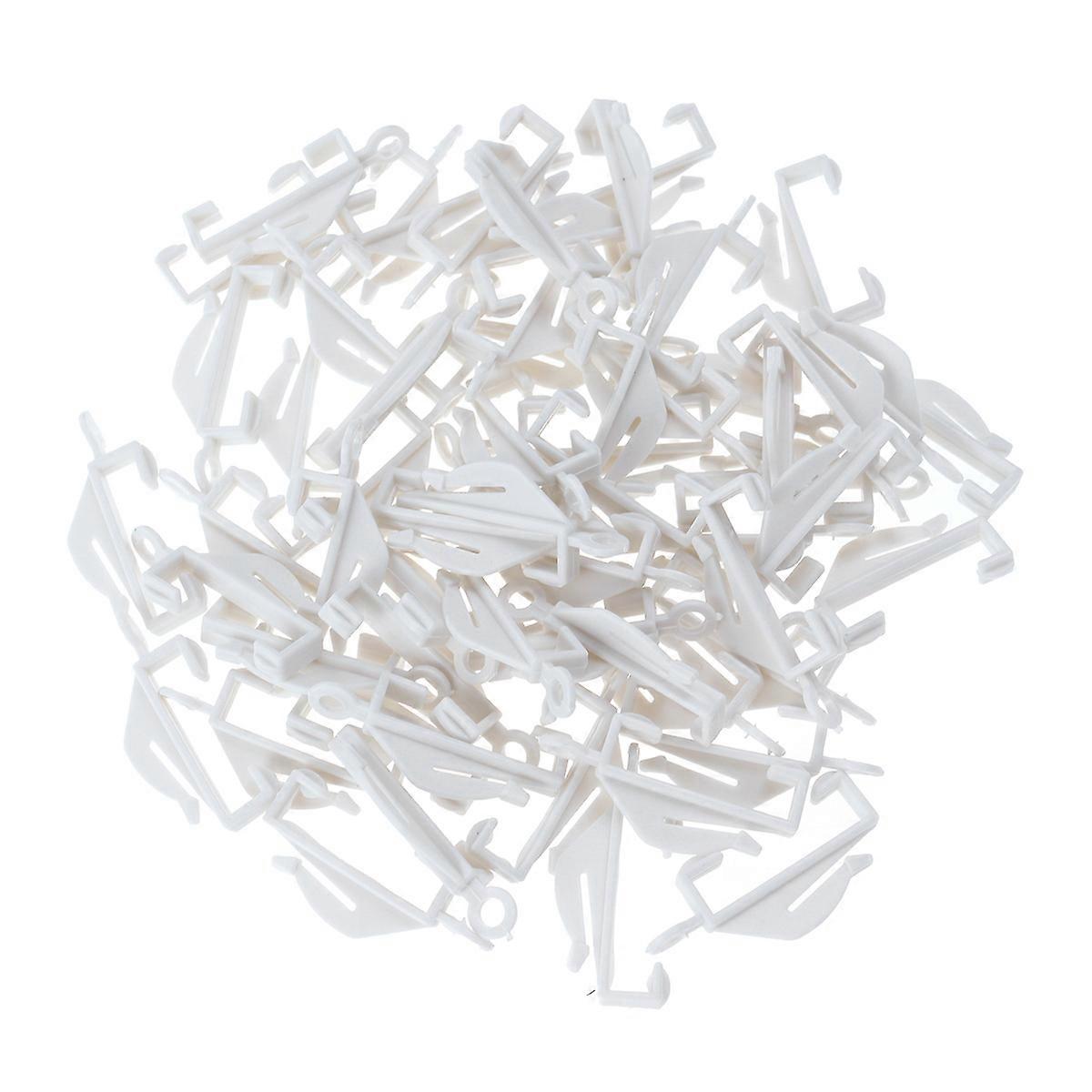 White Curtain Hook Glide for Holding Curtain 120Pcs Plastic Set