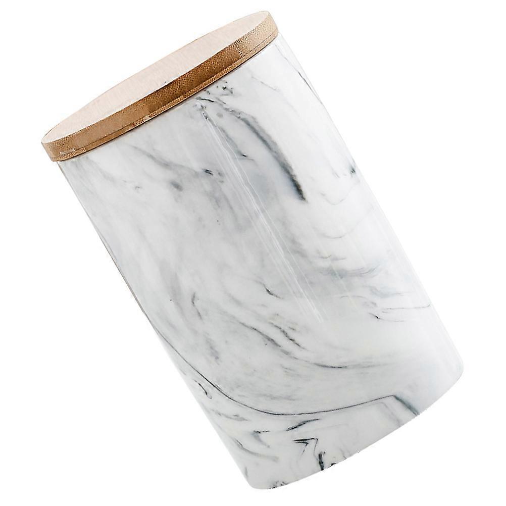 Ceramic Storage Jar with Bamboo Lid for Storage 2Pcs Grey Airtight Canister