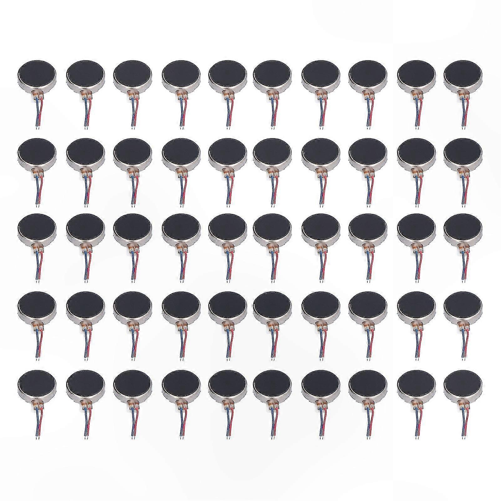 50 Mini Vibration Motors, 3V DC, 10x2.7mm, Low Noise, Lightweight, Anti-Interference Micro Vibrating Motors