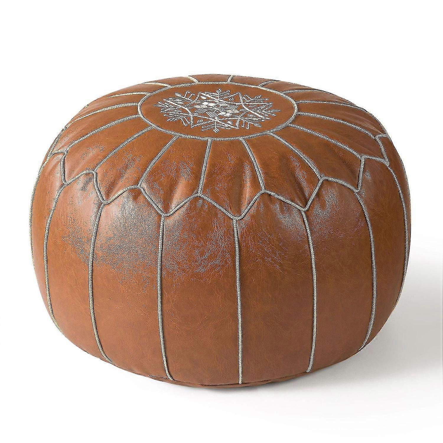 Brown morocco leather pouf (no padding) 2025