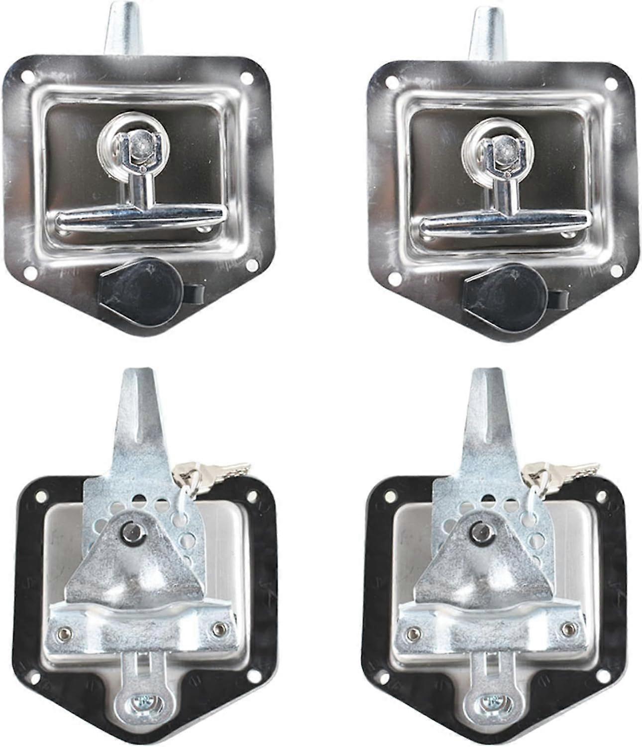 Lot de 4 loquets de porte de remorque en acier inoxydable avec joint et poignée en T