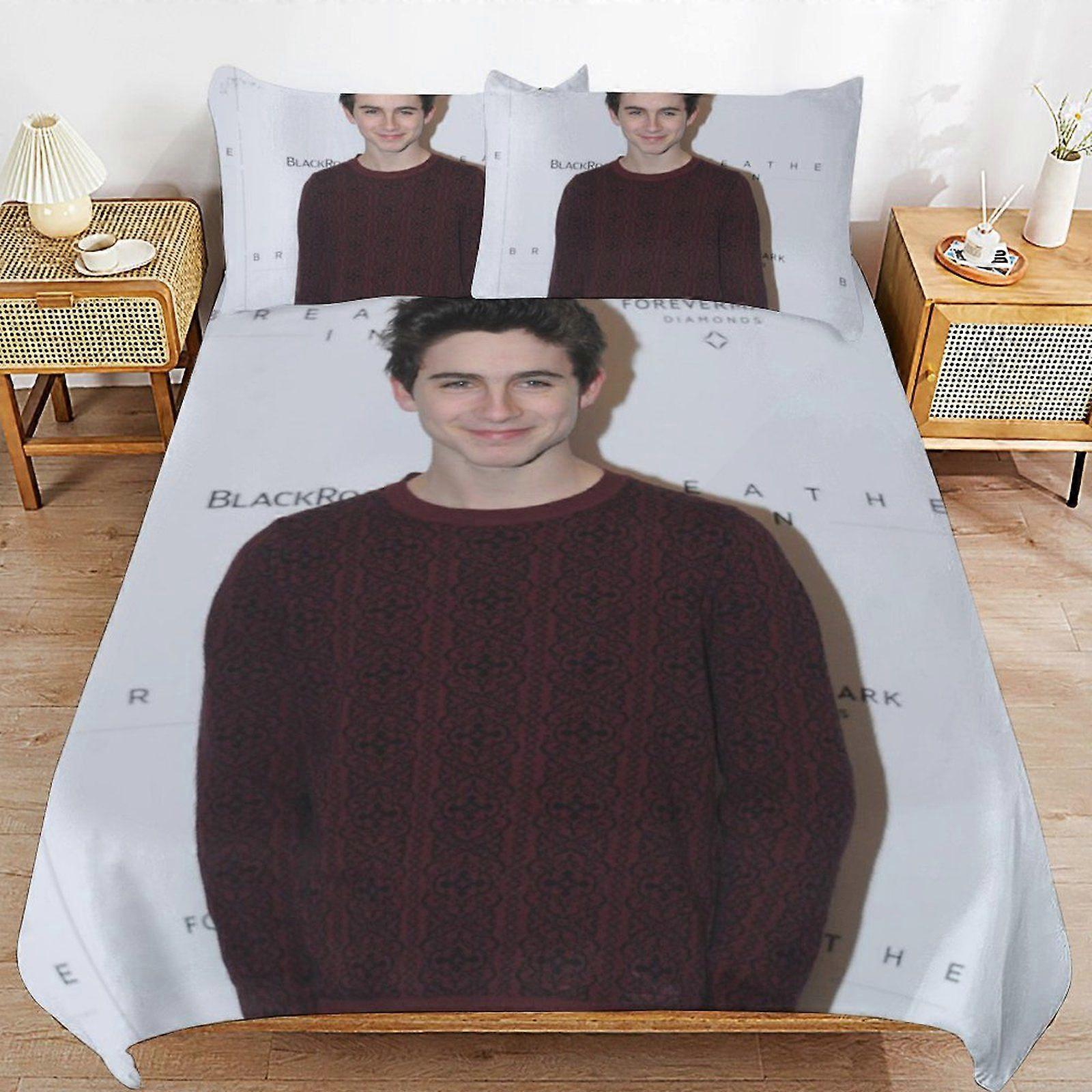 a75 Timothe Chalamet Premium Zipper End Soft Fabric Restful Sleep Comfort Duvet Cover Sets for Home Essentials b75