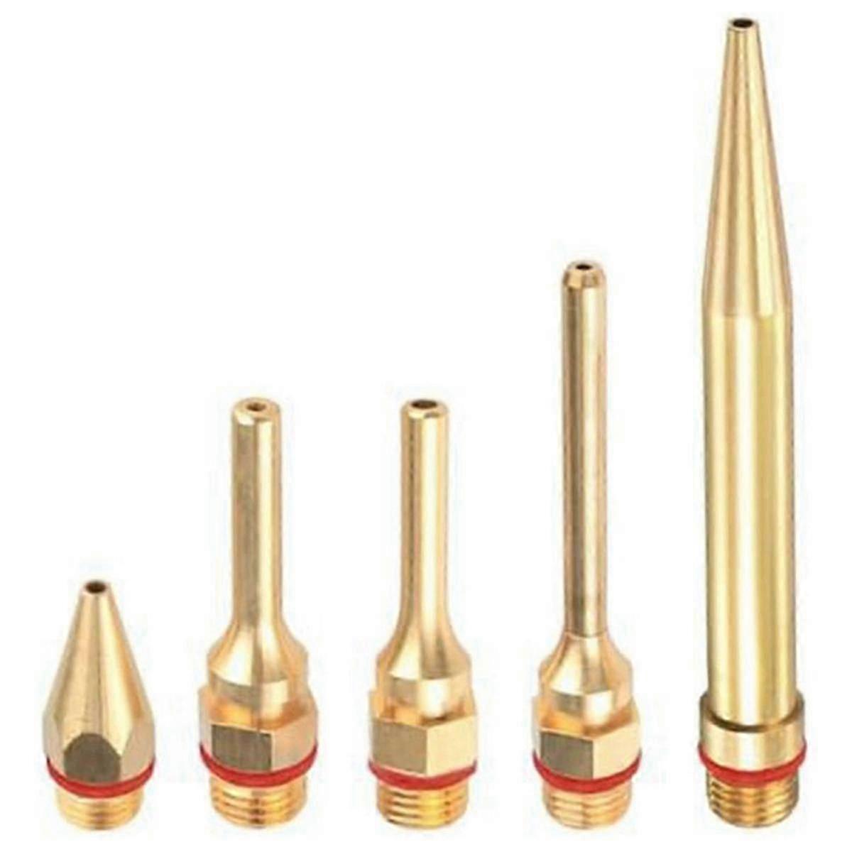5Pcs Glue GunCopper Nozzle Tips with O-Ring,Bore Long Tube Nozzles Thread Interchangeable Nozzle Se YVL
