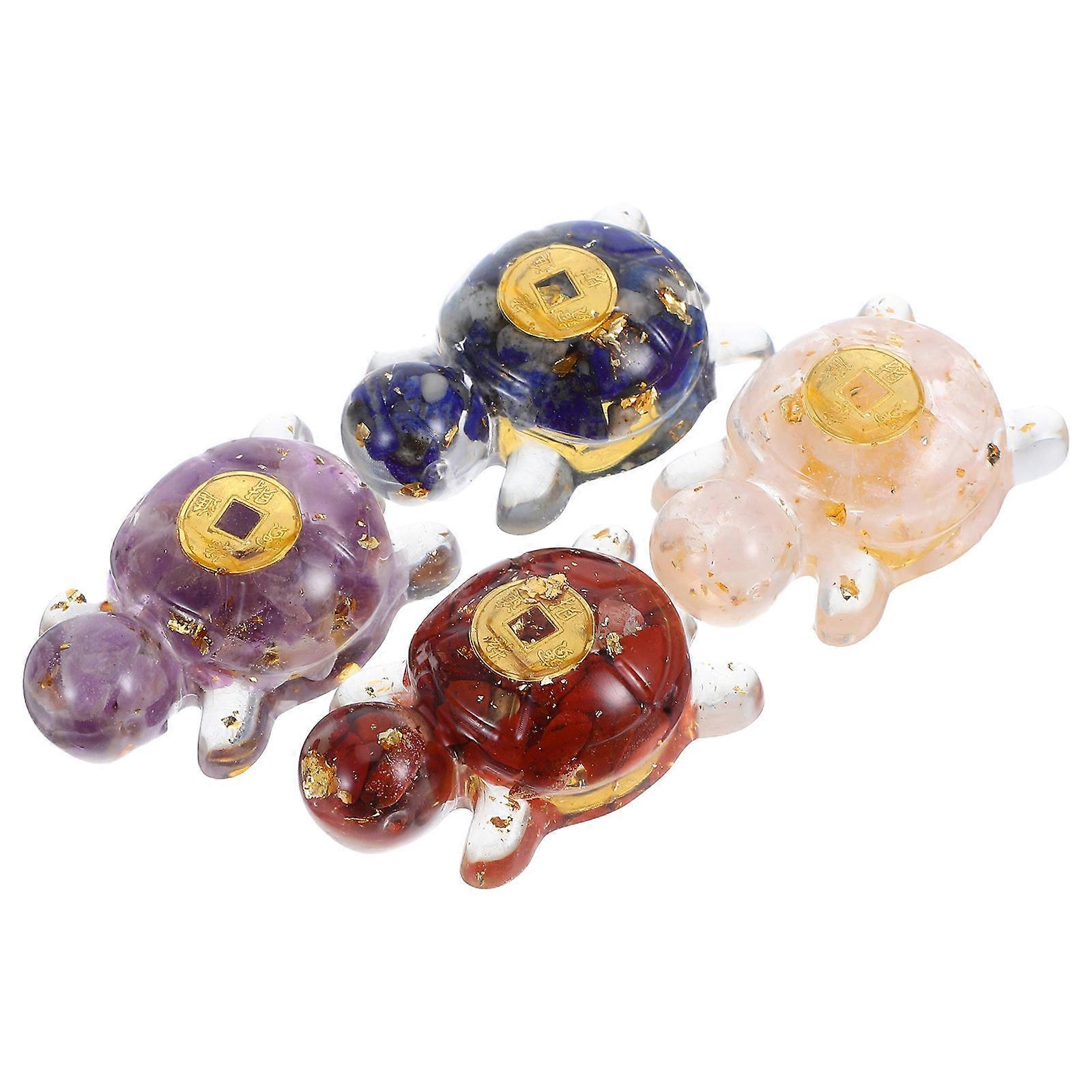 Ocean Animals Figurine Mini Sea Turtle Figurines For Fairy Garden Decor Diy Project Realistic Style 4Pcs