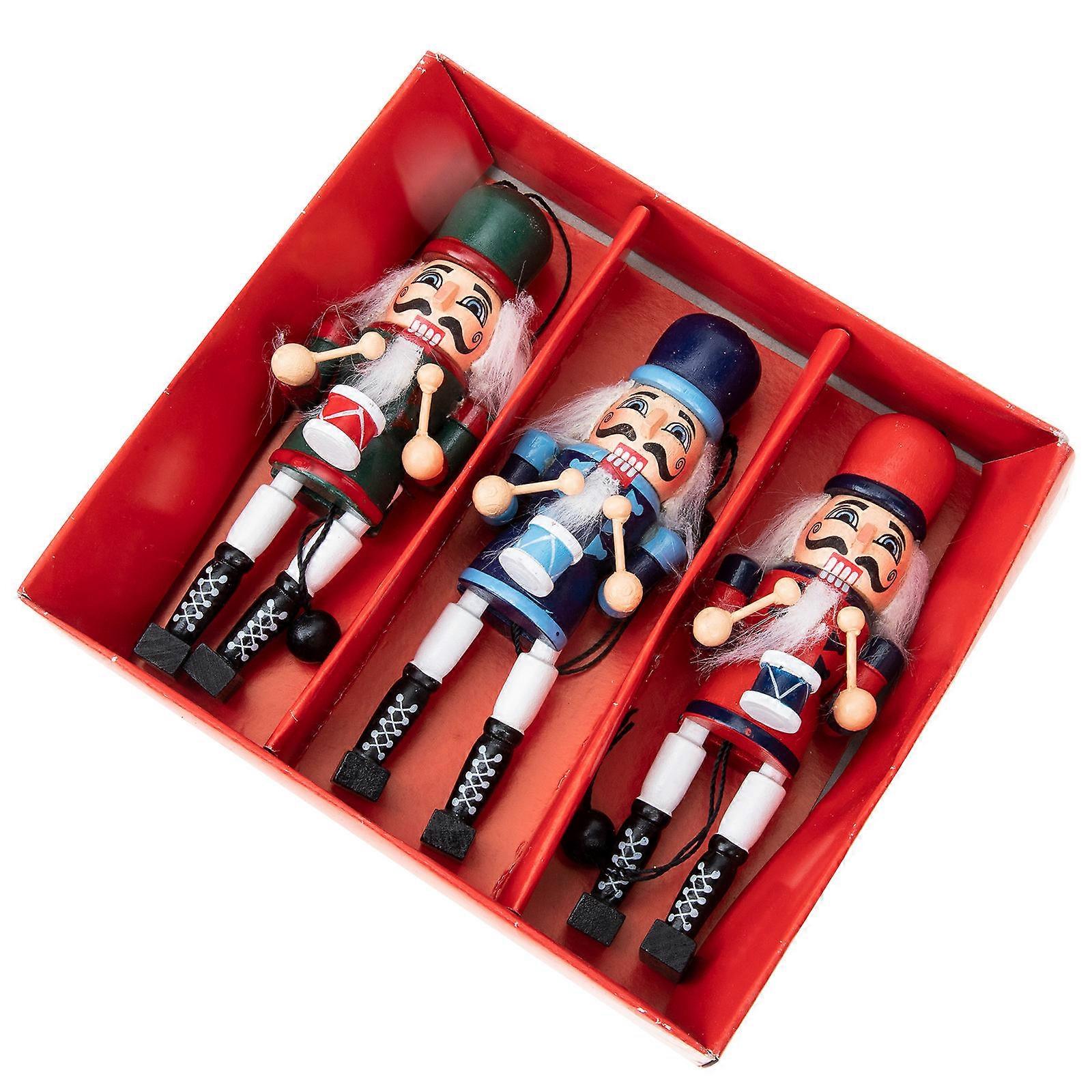 Christmas Hanging Wood Nutcrackers Decor for Shelf 6Pcs Set