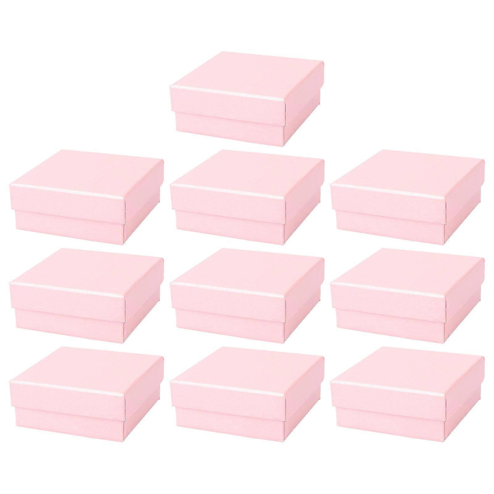 Multi-Purpose Jewelry Box Storage Container for Necklaces with 10Pcs Pink Paperboard