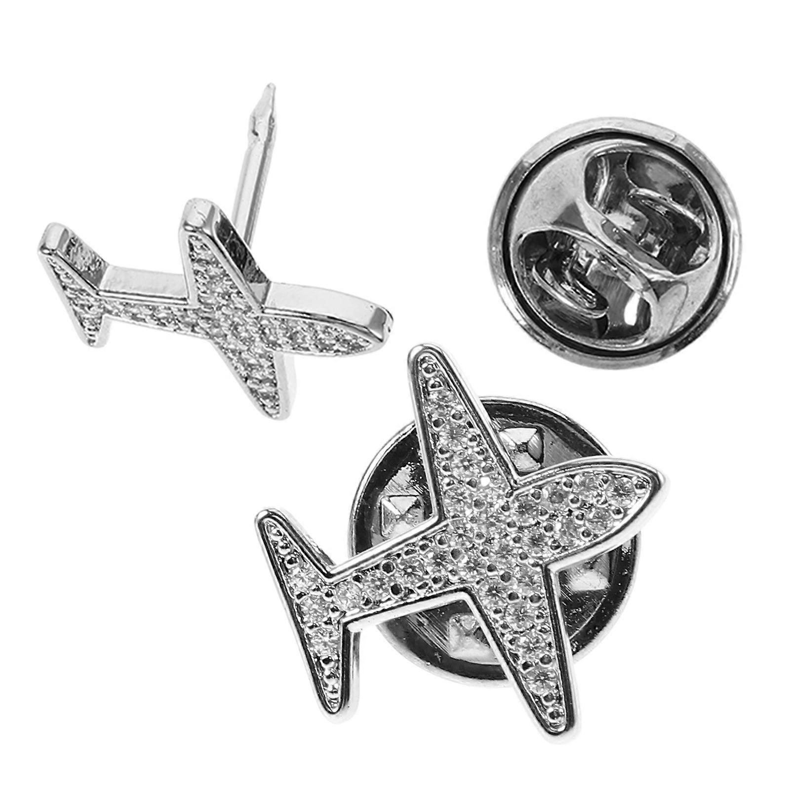 Silver Alloy Brooch Buttons Shirt Pin for Clothes Use 6Pcs Button Pins
