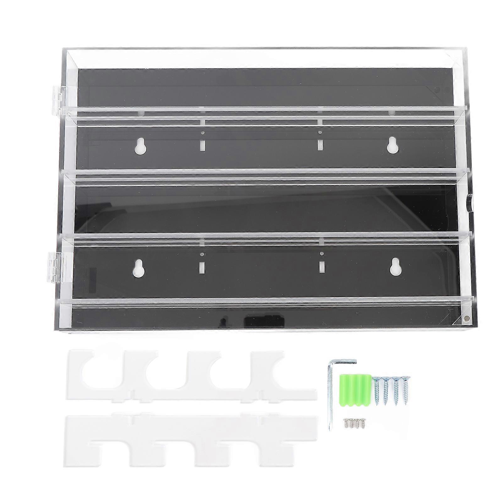 Clear Acrylic Wall Mounted Storage Display Box with 4 Layers, Pocket Cutter Organizer Case for Tools and Accessories