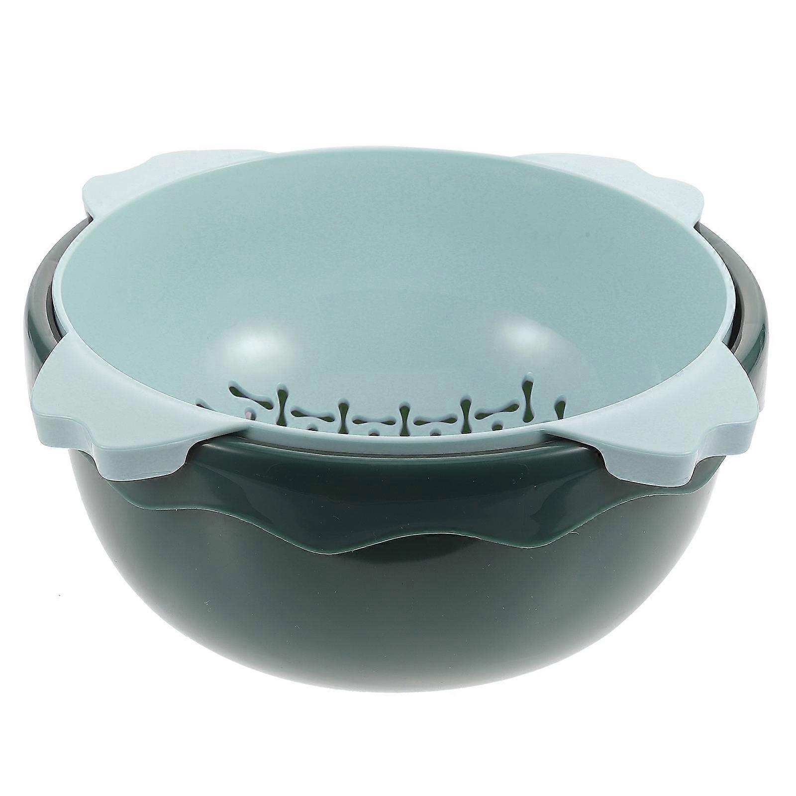 Two Layer Draining Basket Use 22X22X11CM 1Pcs For Effective Food Cleaning