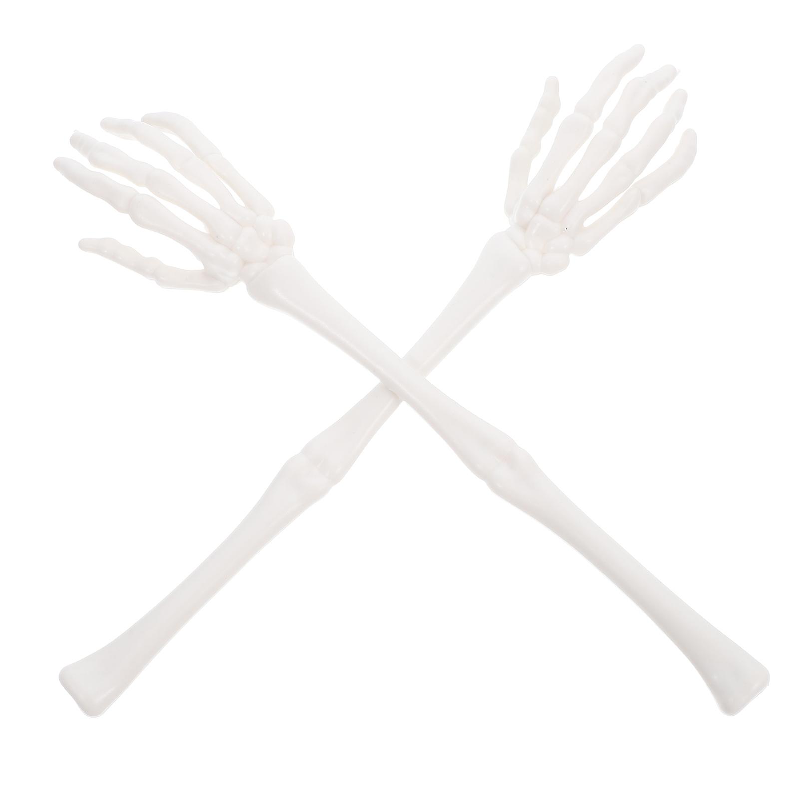 Plastic Skeleton Hands Halloween Party Props Salad Serving 4 Pairs Creative Ornament For Halloween Festivals And Events