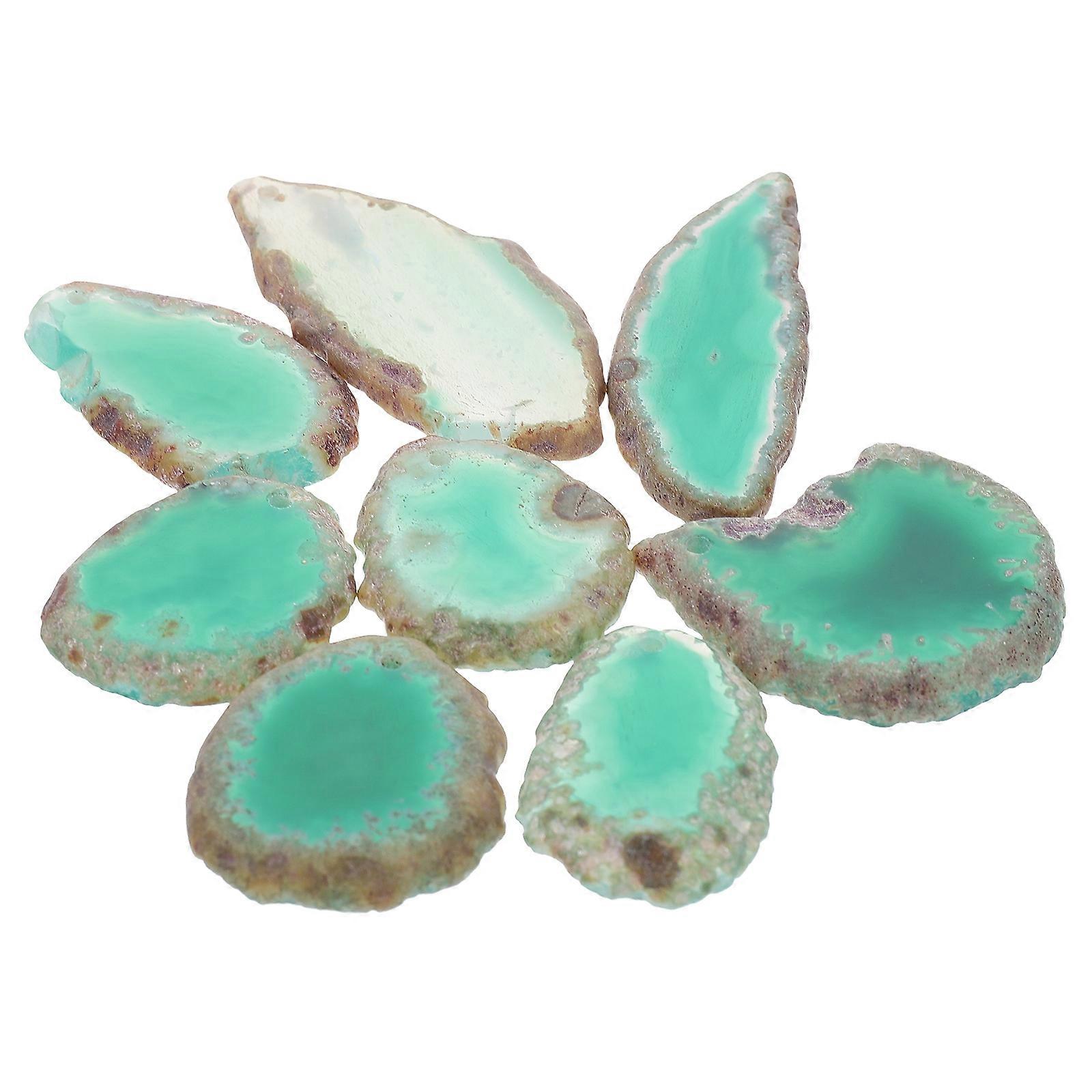 32Pcs Green Agate Pendants for DIY Necklace Craft Making Set