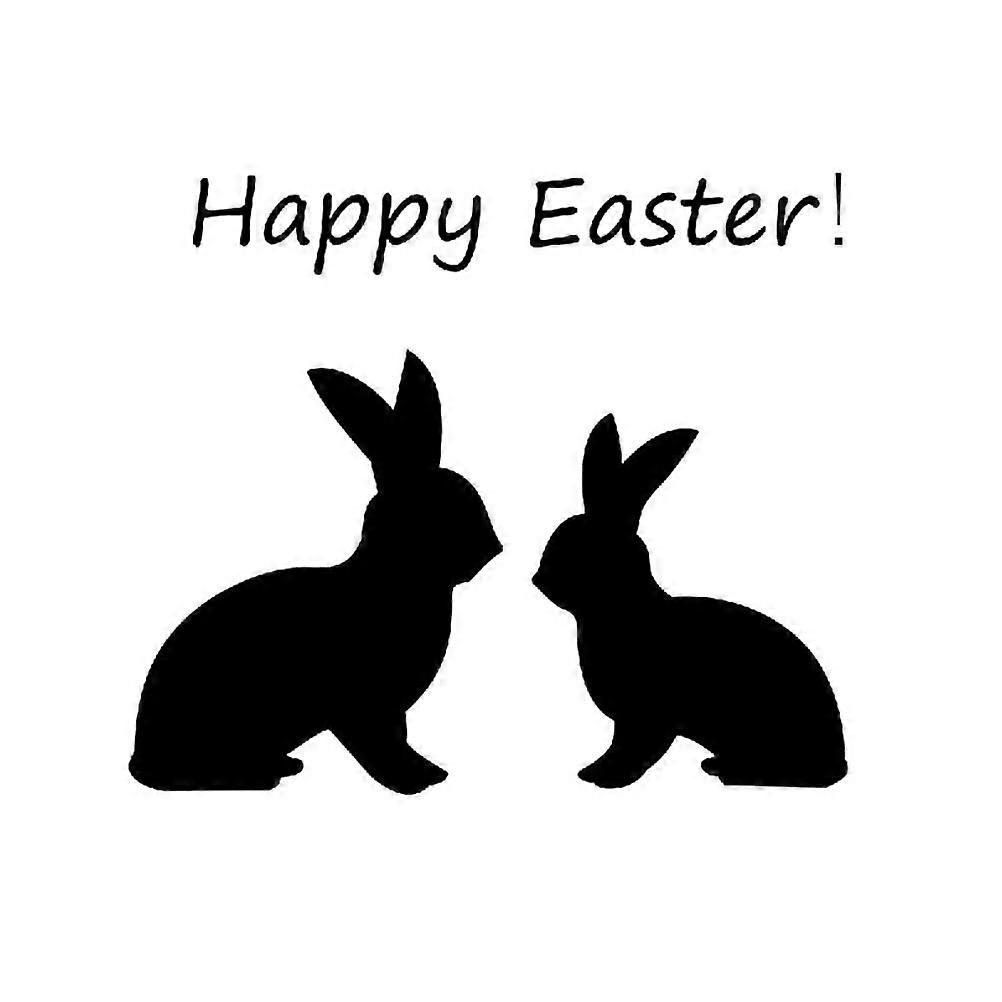 Happy Easter Sticker Wall Decal for Home Decoration 2Pcs Black