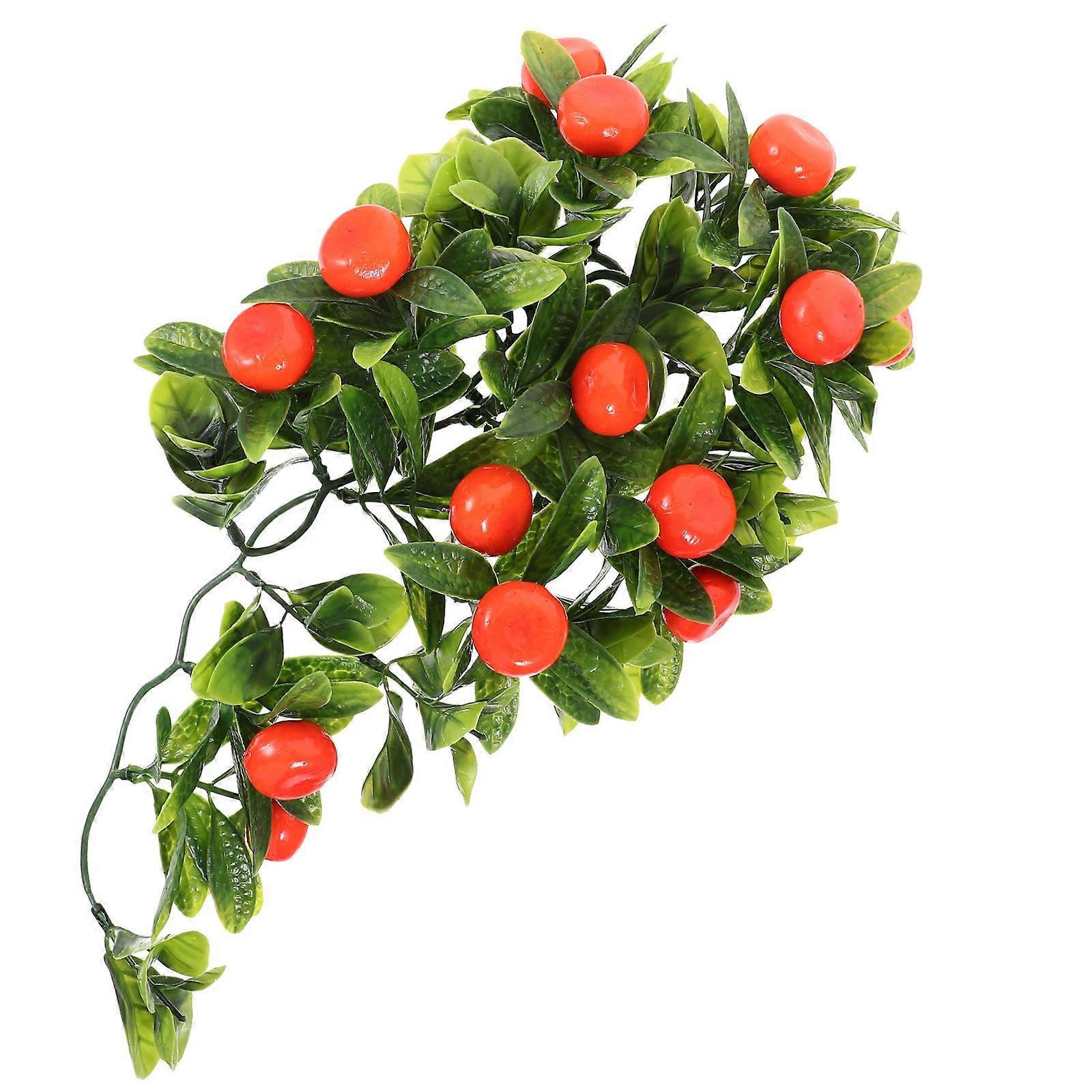Plastic Hanging Vine for Indoor Use 2Pcs Simulated Green Leaf Fruit Vine