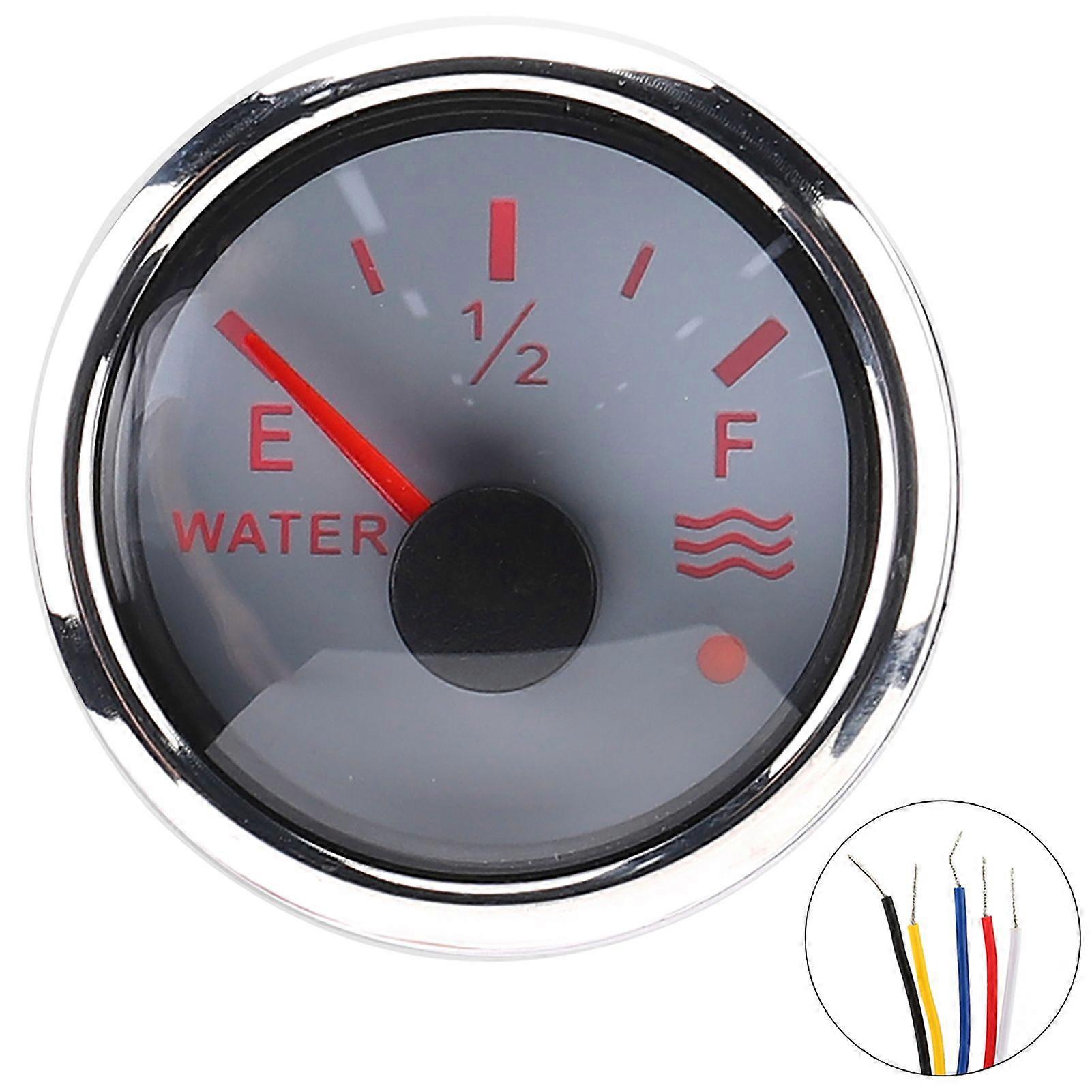 52mm/2in Water Level Gauges 932V DC Smart Alarm for Marine Boat RV 0190ohm European Sensor Blanc