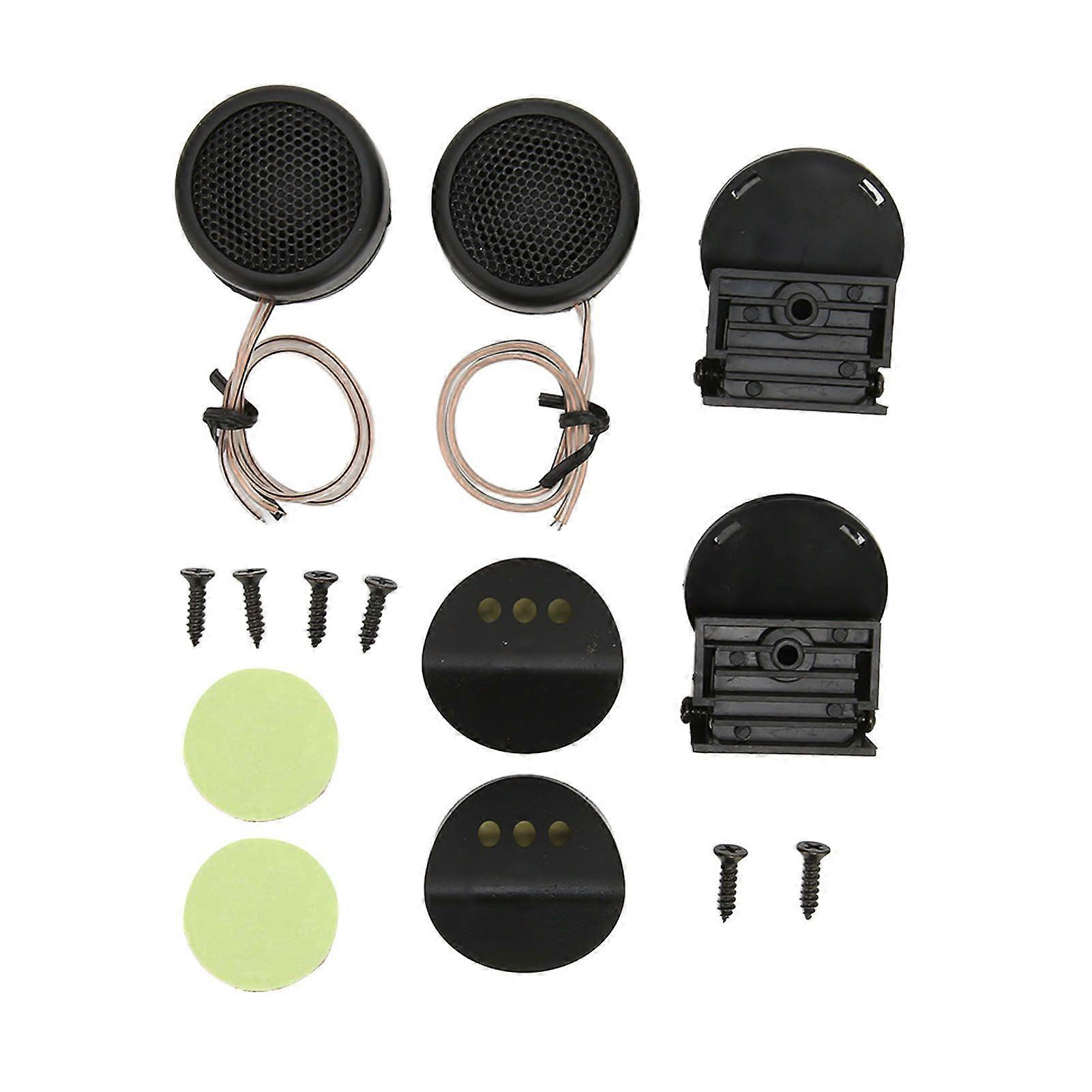 2PCS 380W Mini Dome Tweeter Round Black Car Speaker Stick On Flush Mount Universal Modification
