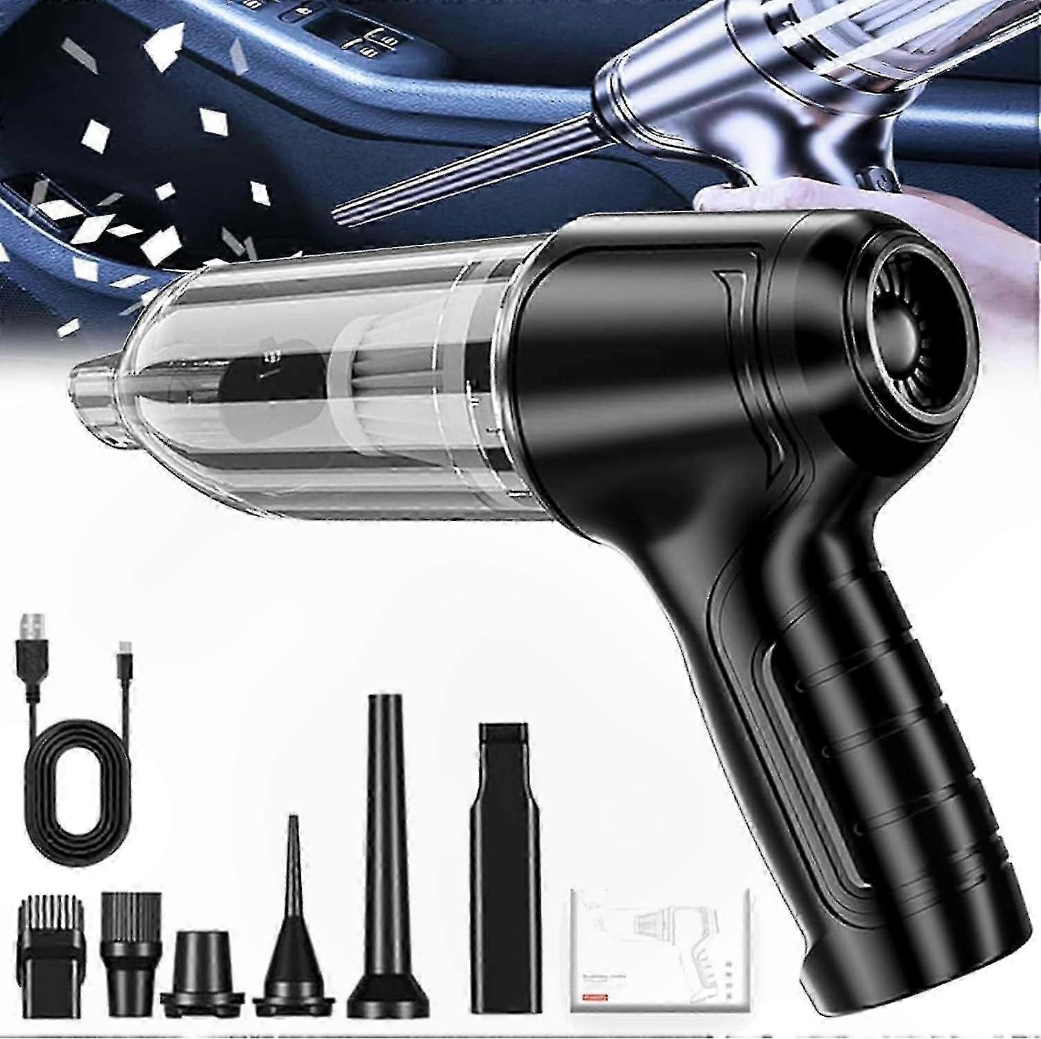 Portable Cordless Handheld Vacuum Cleaner, High Power 12000PA for Wet and Dry Use, Compact Vortex Vacuum for Car and Office Cleaning