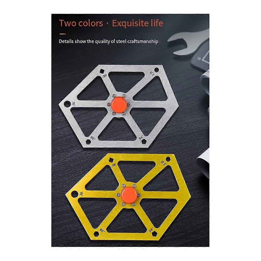 Multifunctional Hexagon Ruler for Woodworking Angle Adjustment