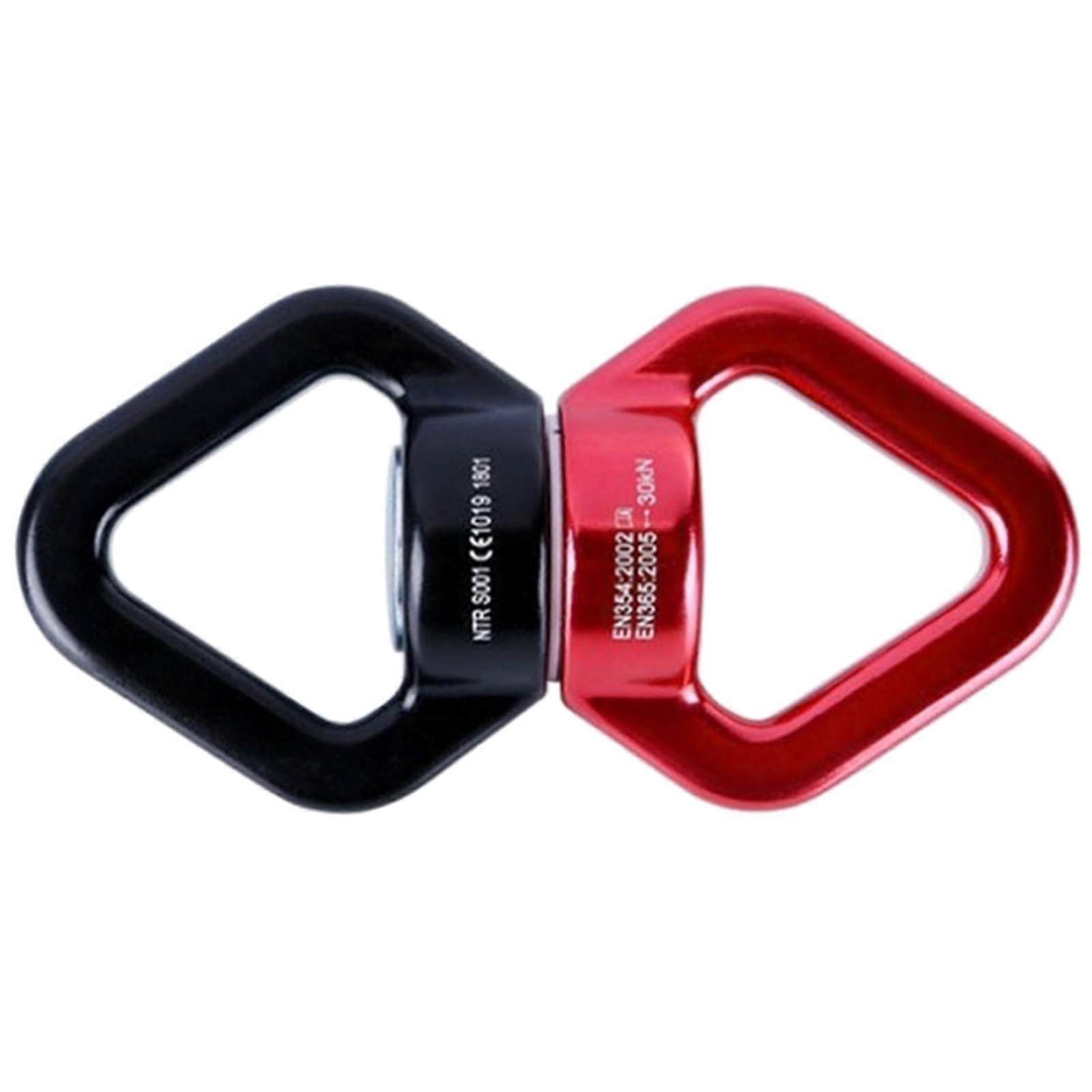 30KN Sealed Bearings Swivels For Climbing Hammock And Swing, 360 Degree Rotational Rope Connector, Red And Black