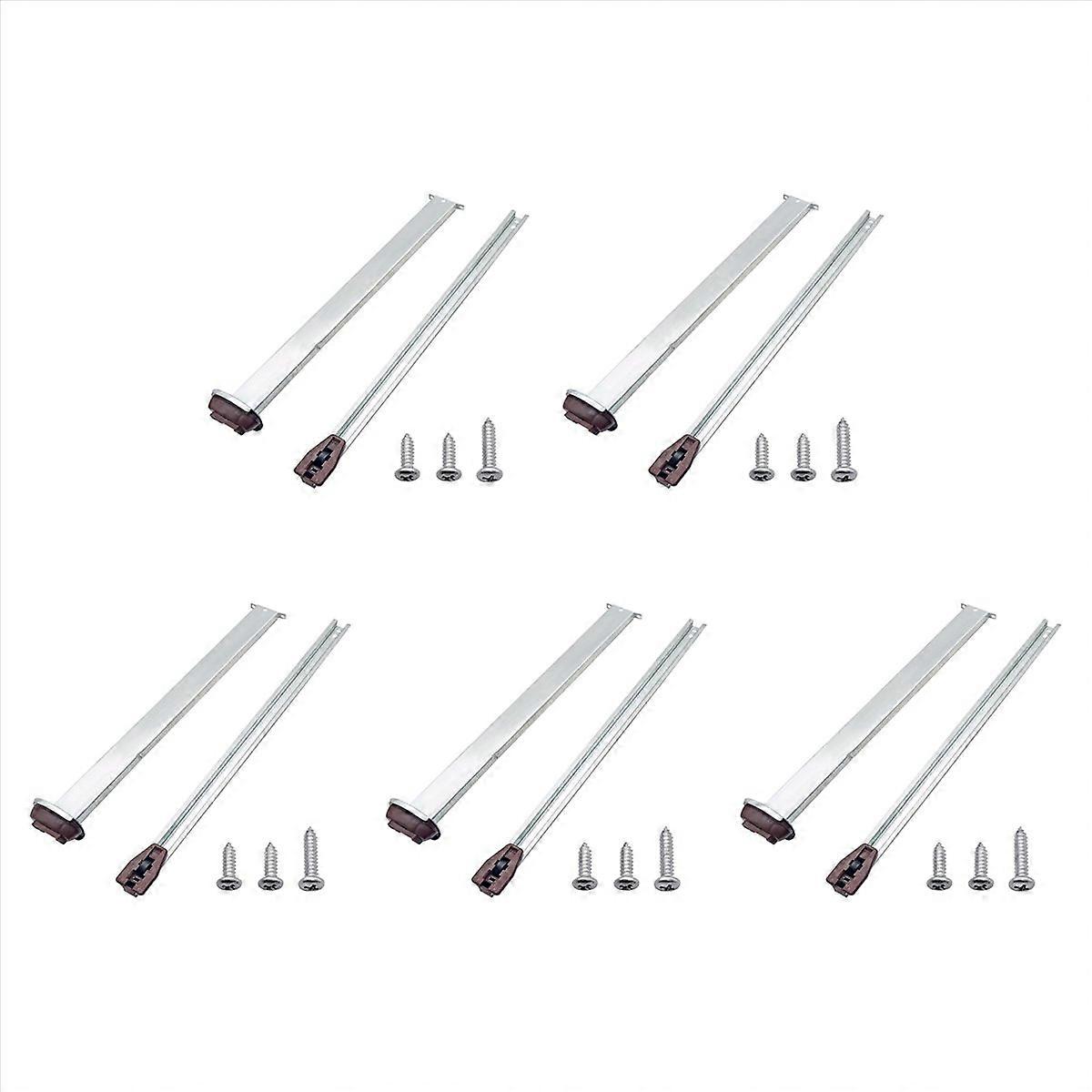5X Metal Drawer Slide for Various Dressers and Nightstands, Drawer Track and Rail Kit with Metal Sup
