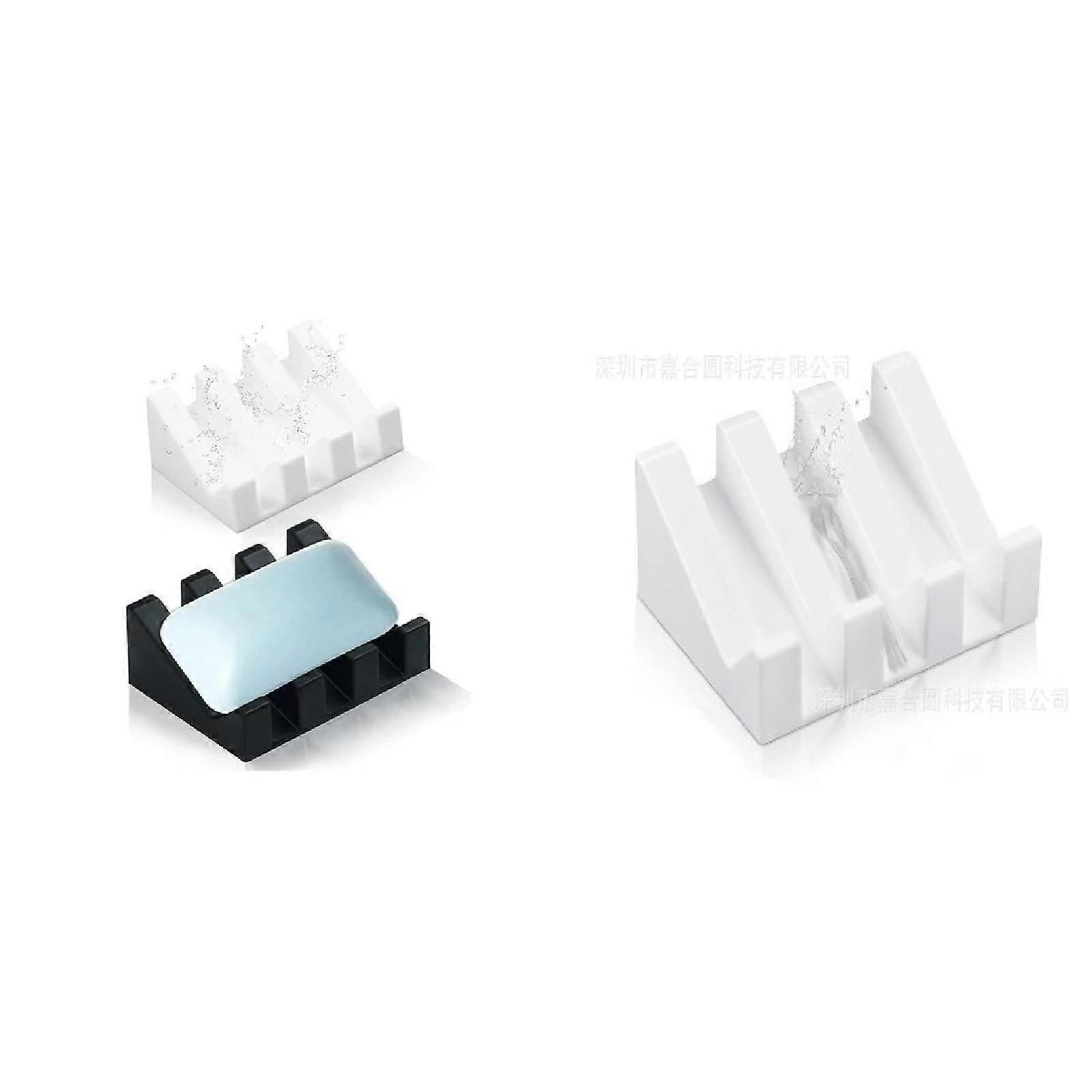 New Soap Rack Drain Soap Box Soap Box Bathroom Soap Organizer Shelf Shelf *2PCS